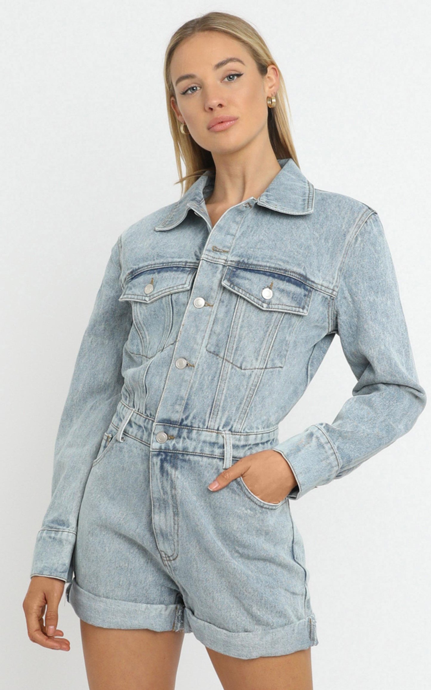 Lemue Romper in Denim