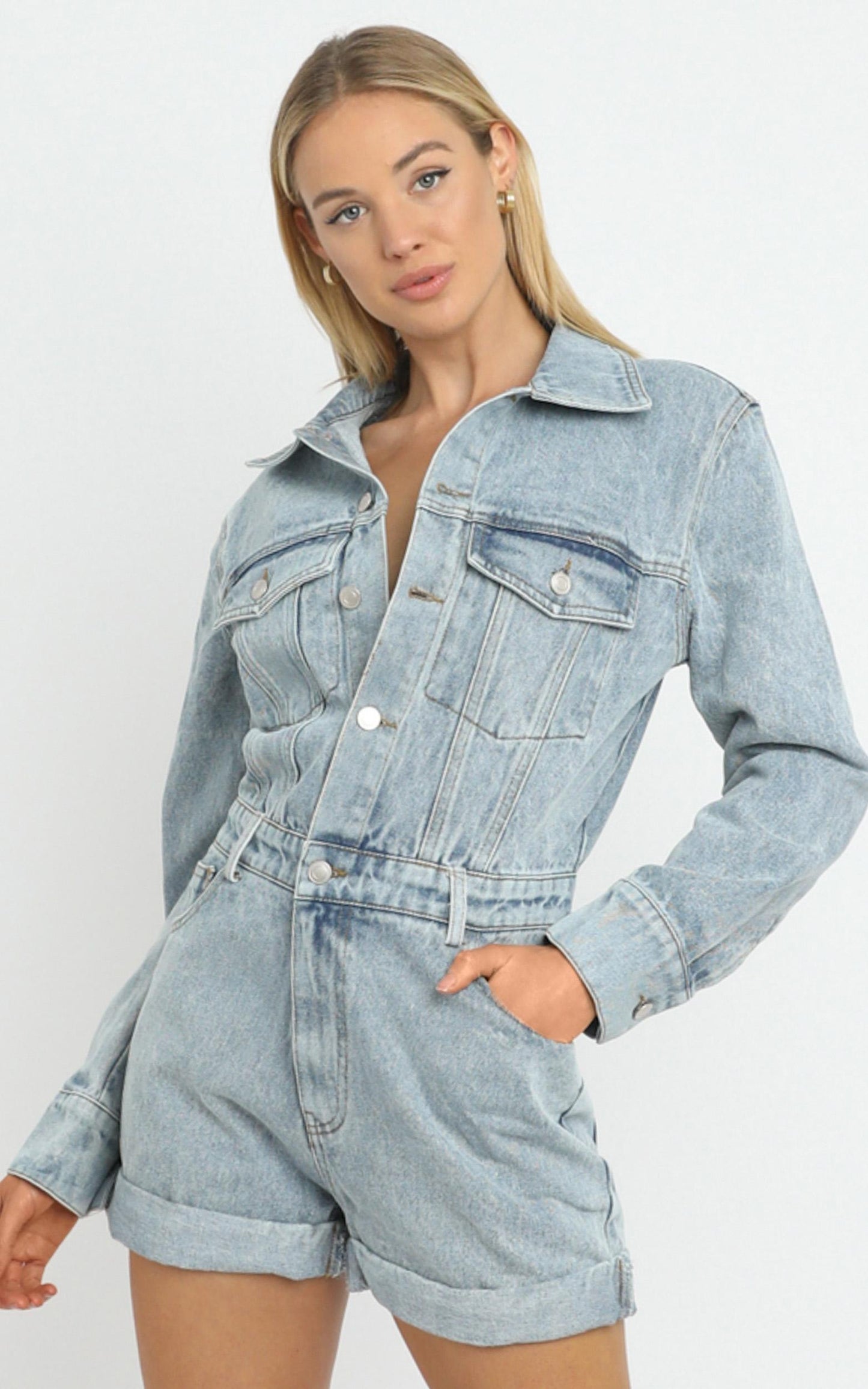 Lemue Romper in Denim