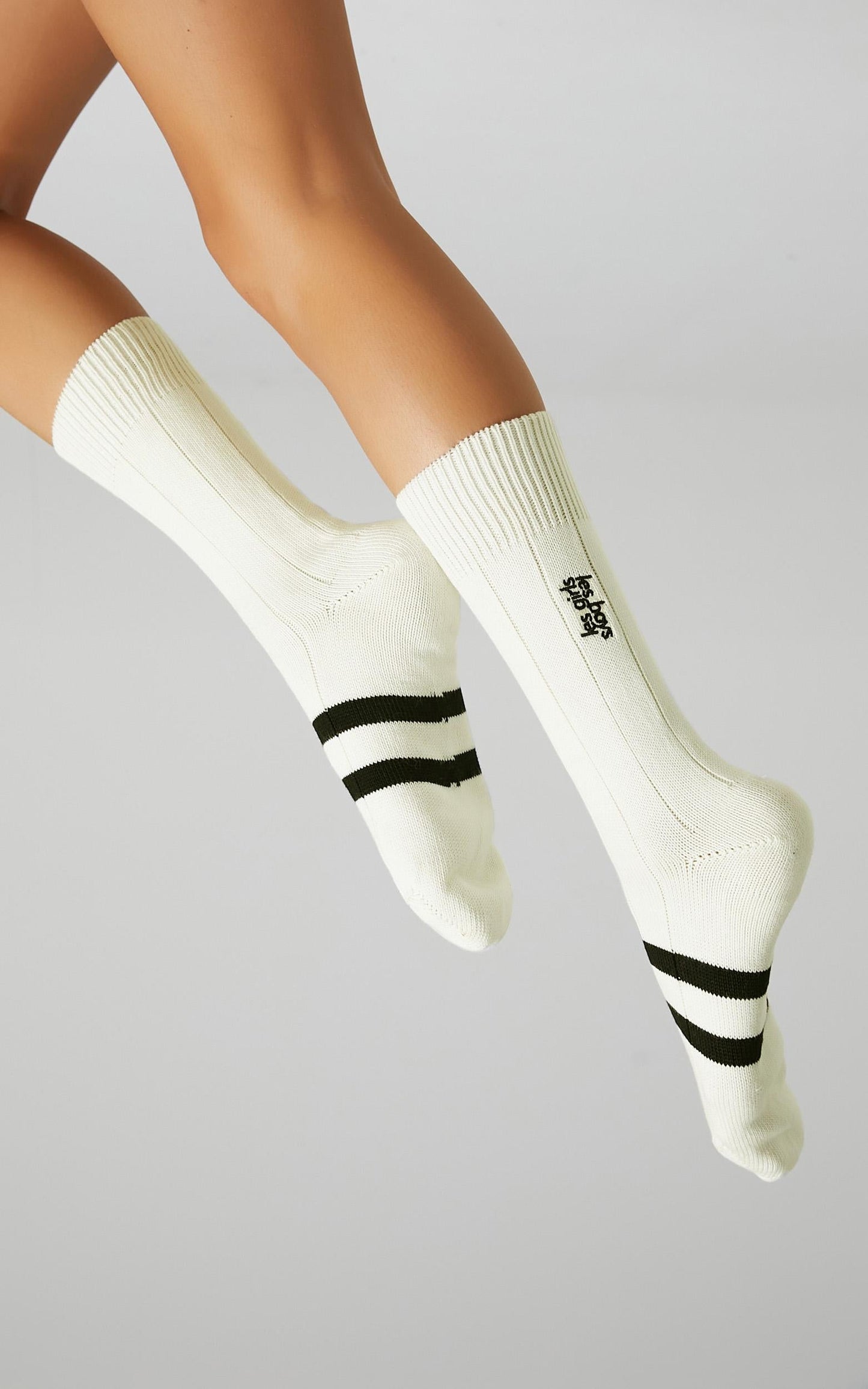 Les Girls Les Boys - Mid Calf Sock in Off White