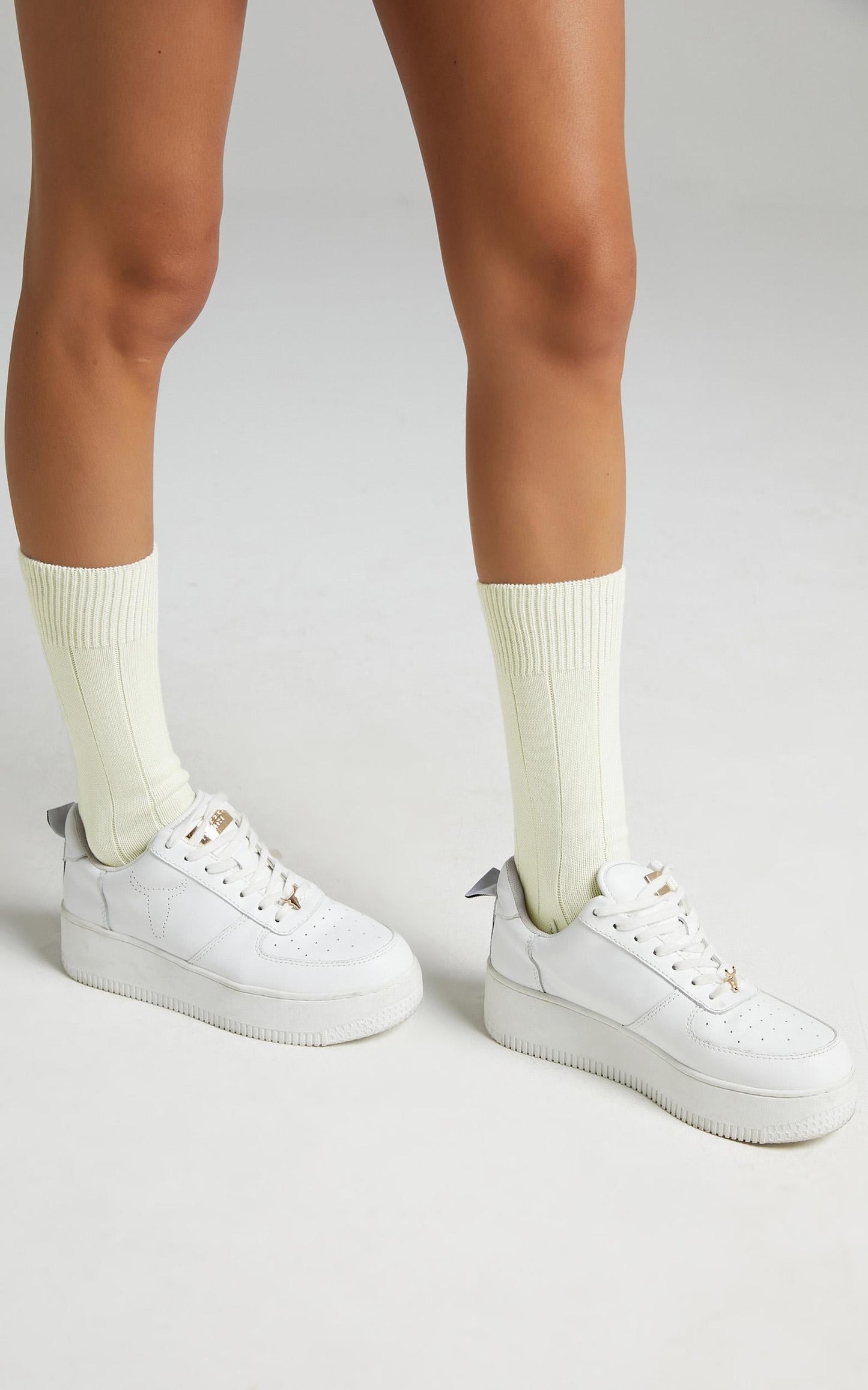 Les Girls Les Boys - Mid Calf Sock in Off White