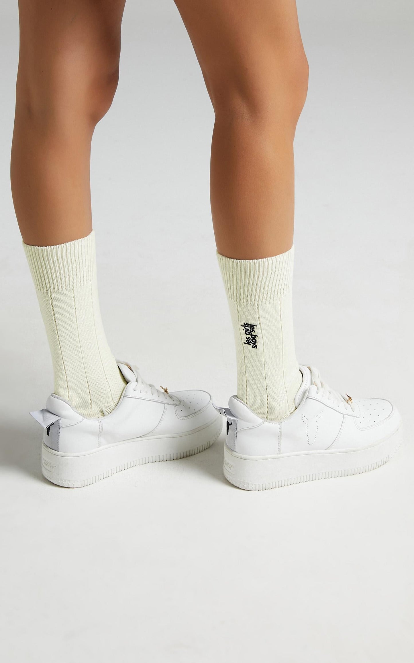Les Girls Les Boys - Mid Calf Sock in Off White