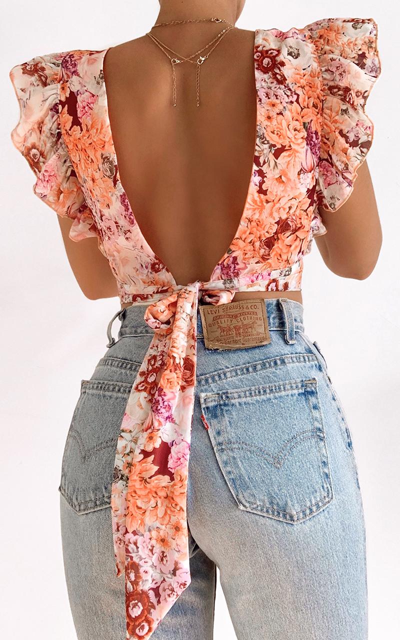 Let's Mingle Top in Atomic Tangerine Floral