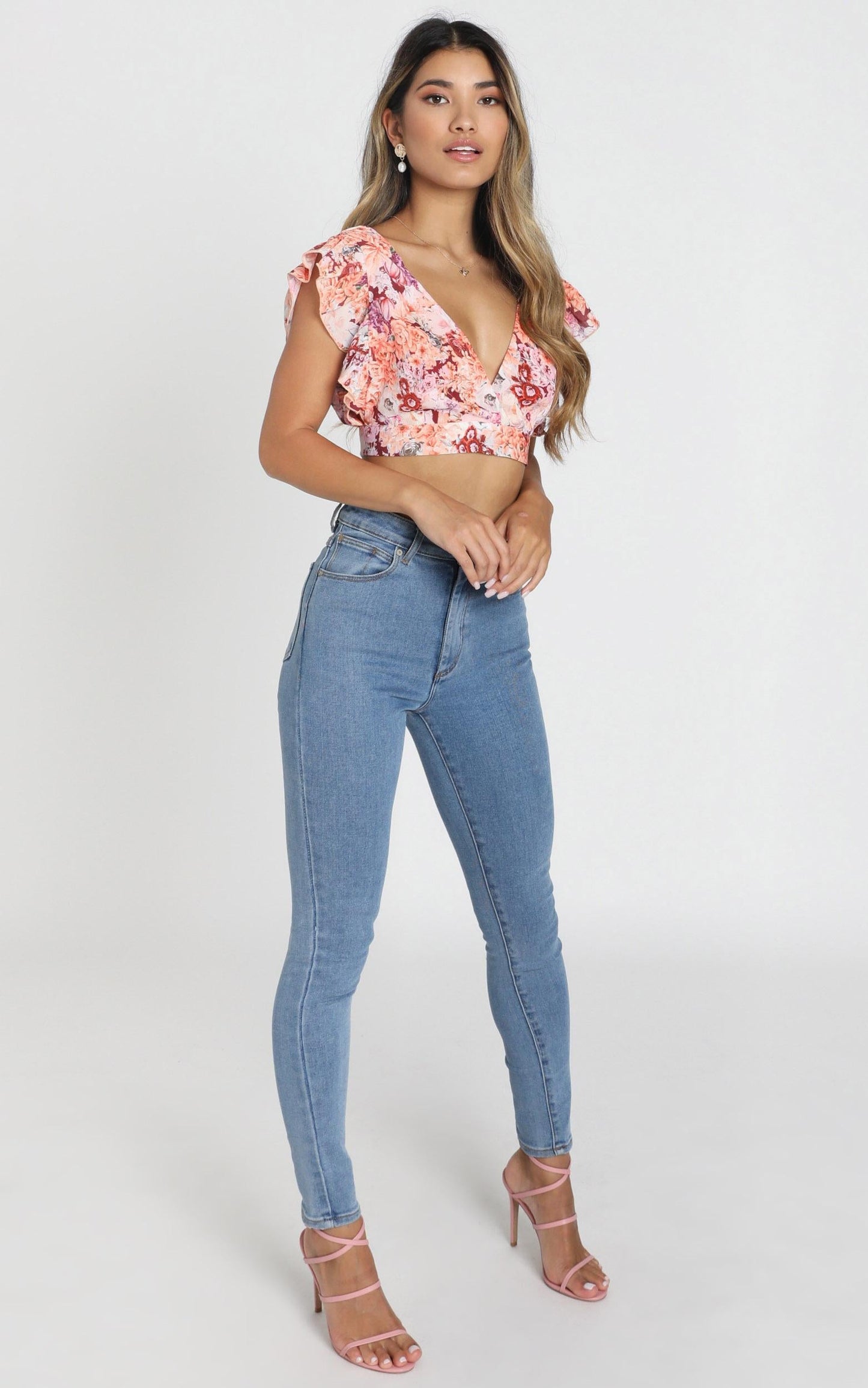 Let's Mingle Top in Atomic Tangerine Floral