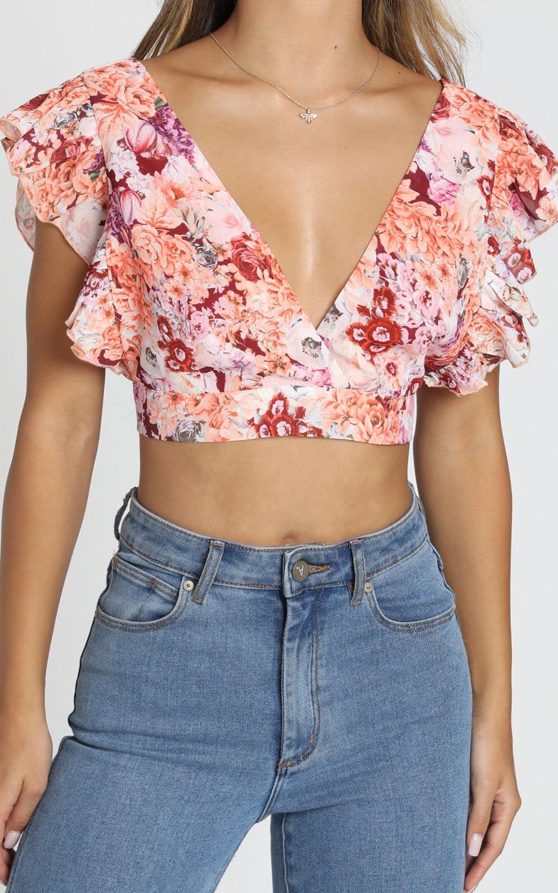 Let's Mingle Top in Atomic Tangerine Floral