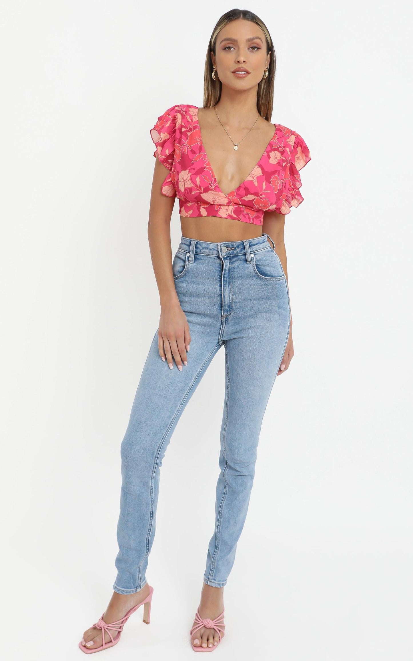 Lets Mingle Top in Berry Floral