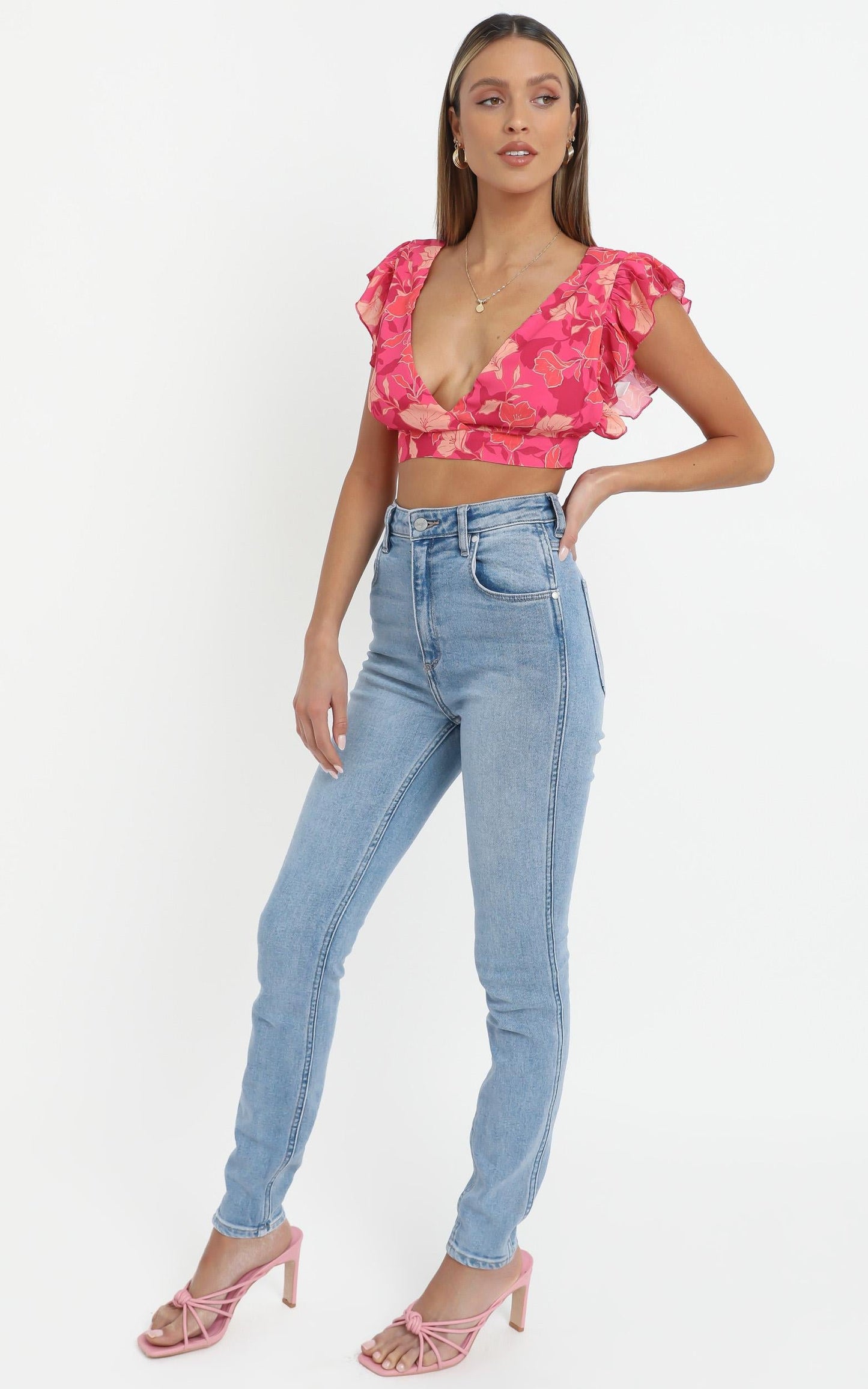 Lets Mingle Top in Berry Floral