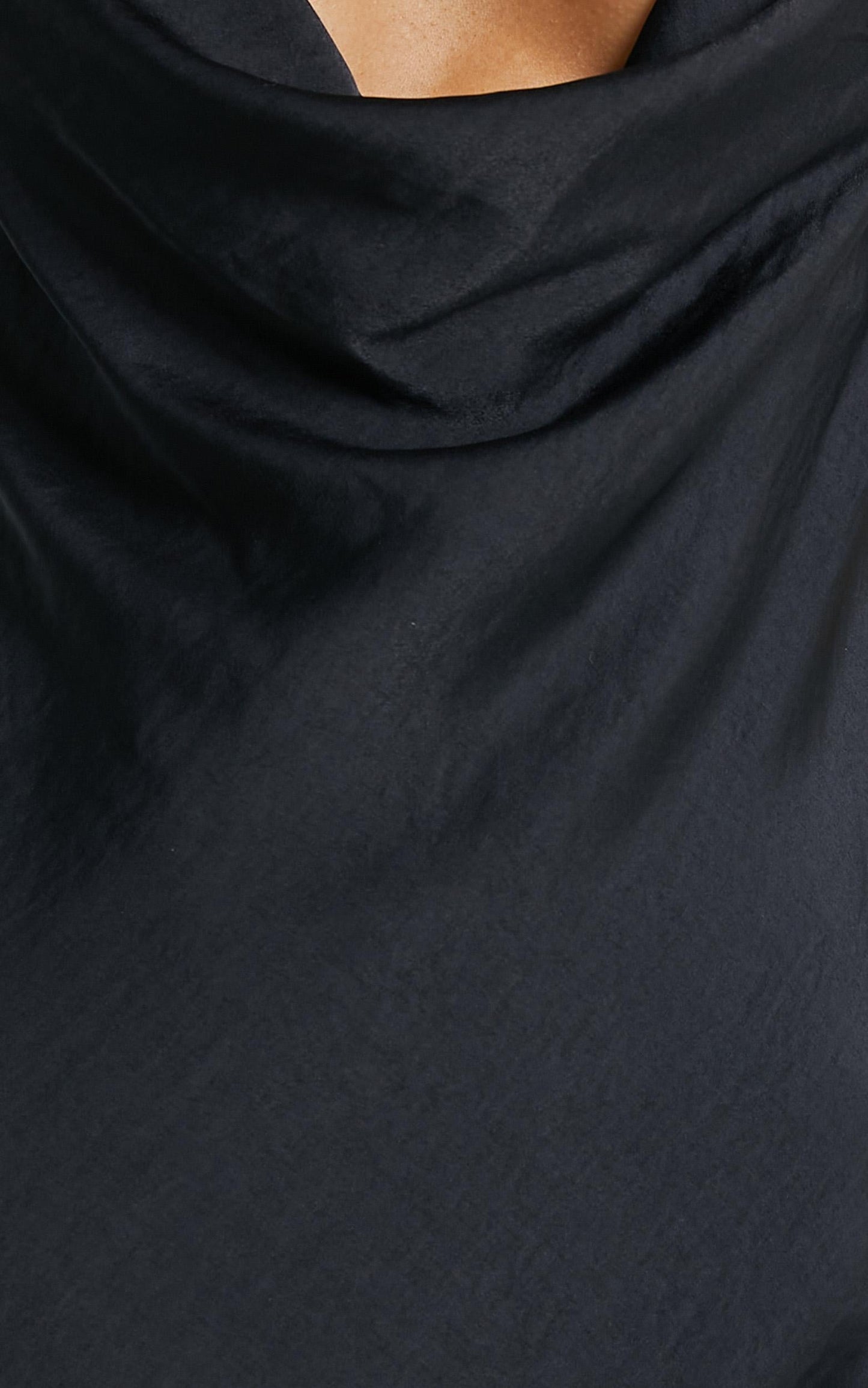 Levelle Dress in Black Satin