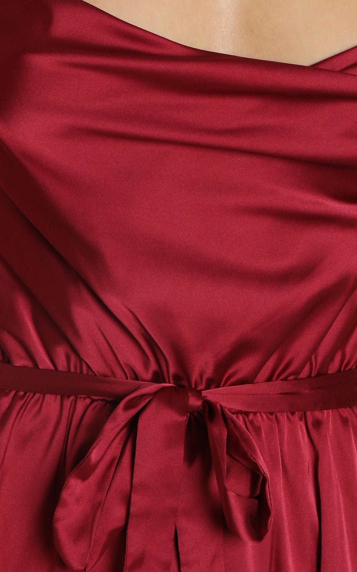 Like You Never Know Dress In Wine Satin