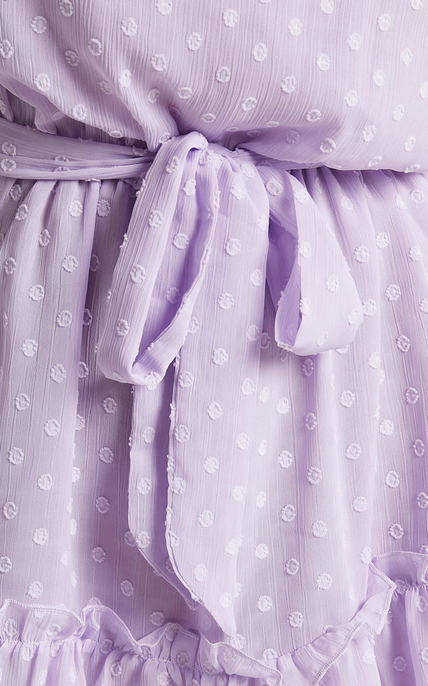 Party Life Mini Dress - Off Shoulder Tie Waist Dress in Lilac