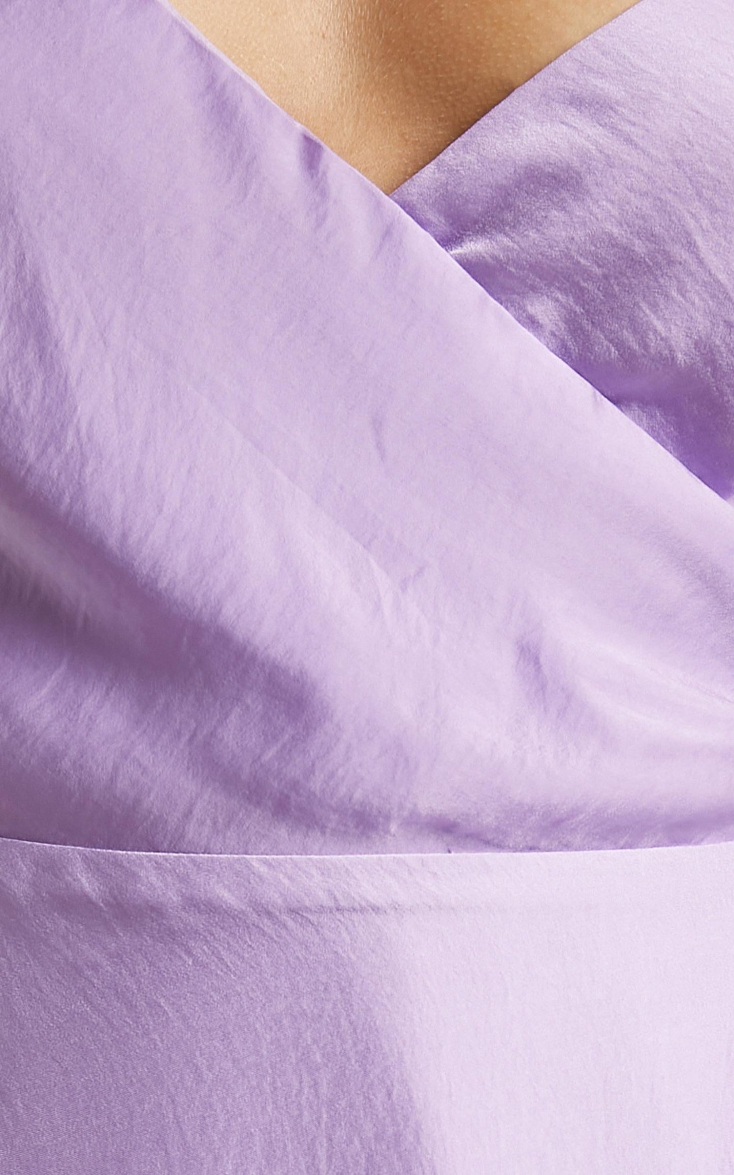 Between Fantasy Midi Dress in Lilac Satin