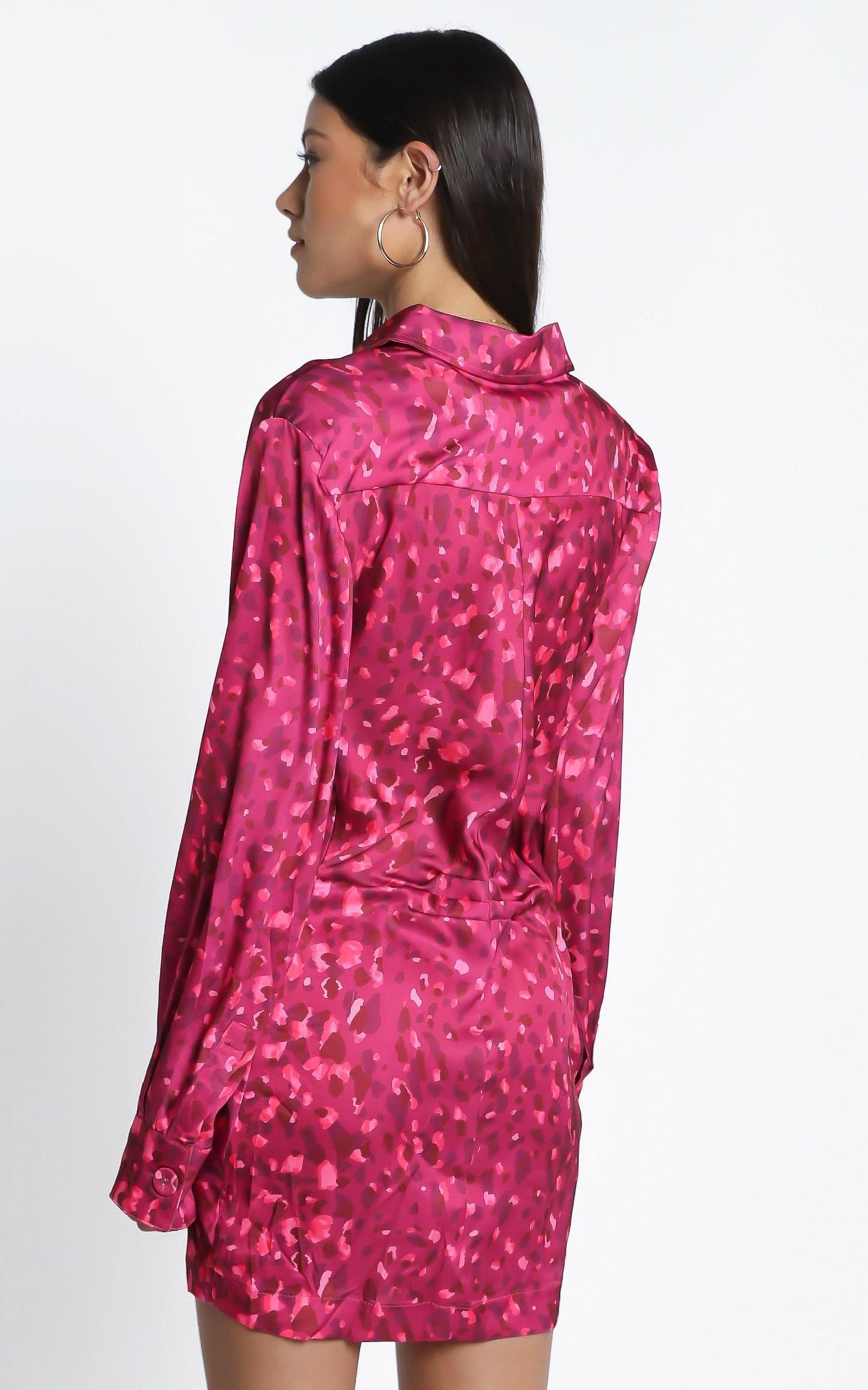 Lioness - Hey You Shirt Dress in Pink Leopard