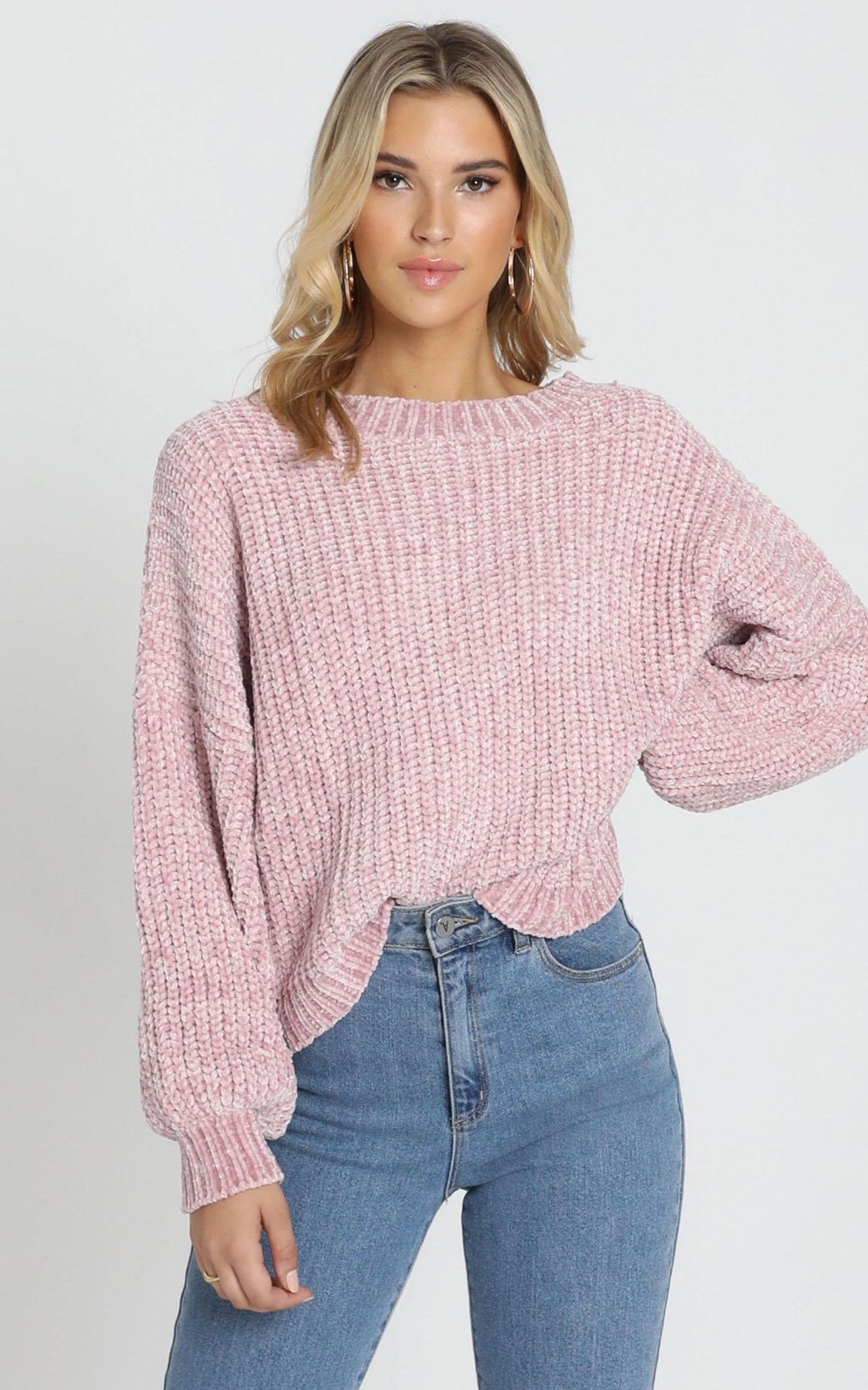 Little Do You Know Knit Sweater In Mauve Chenille