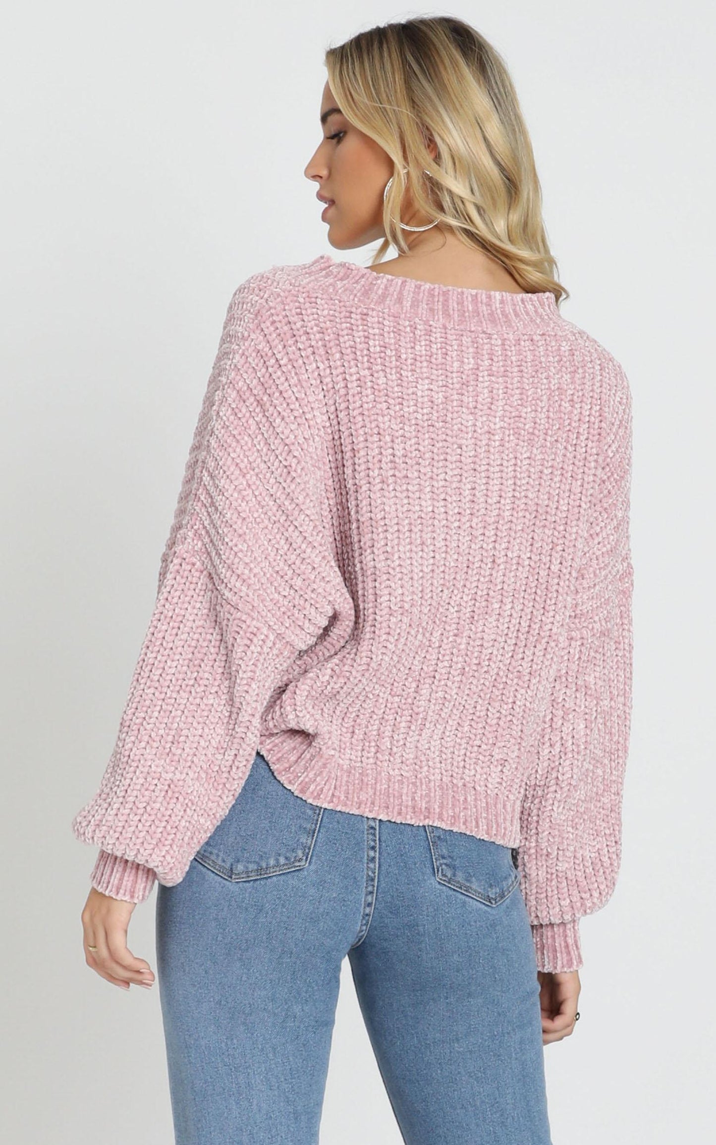 Little Do You Know Knit Sweater In Mauve Chenille