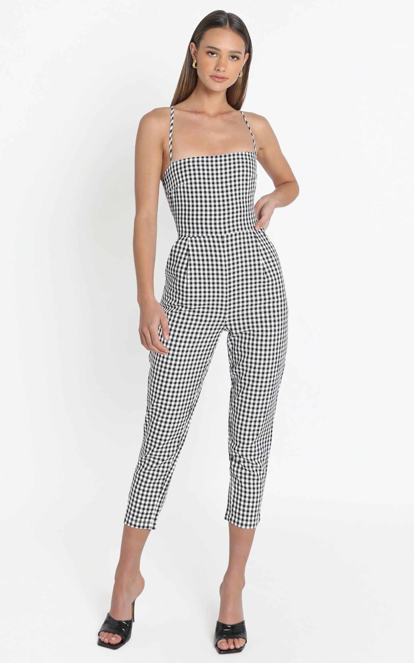 Little Liar Jumpsuit In Black Check