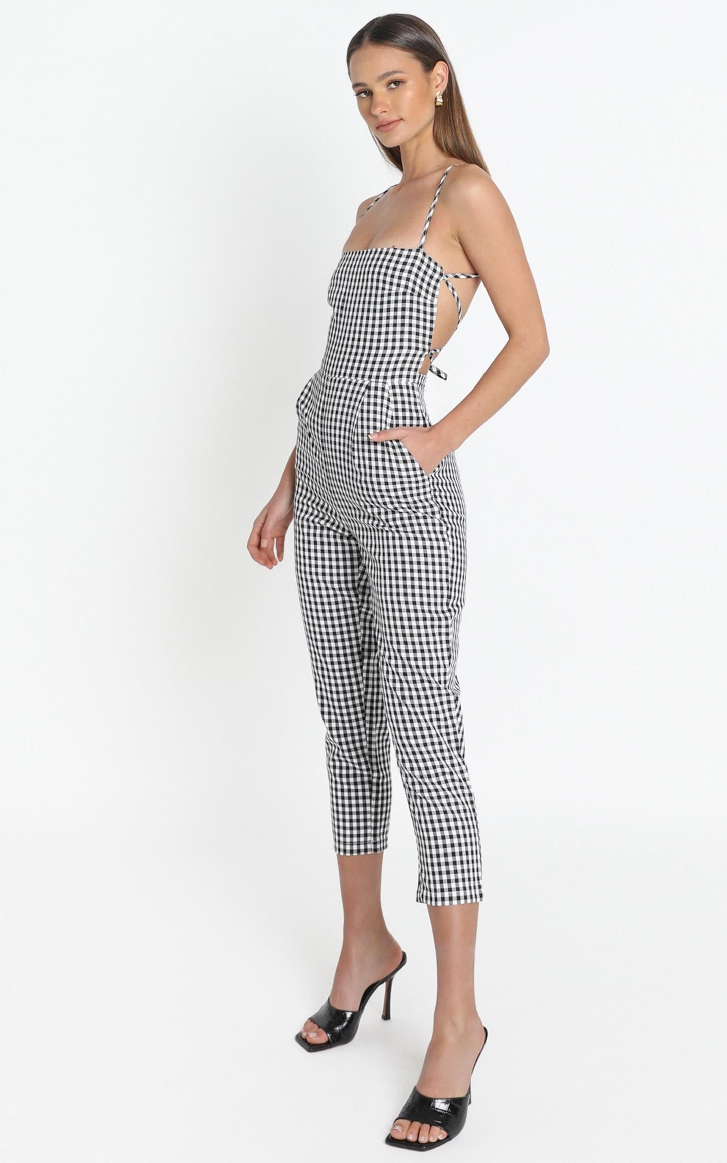 Little Liar Jumpsuit In Black Check