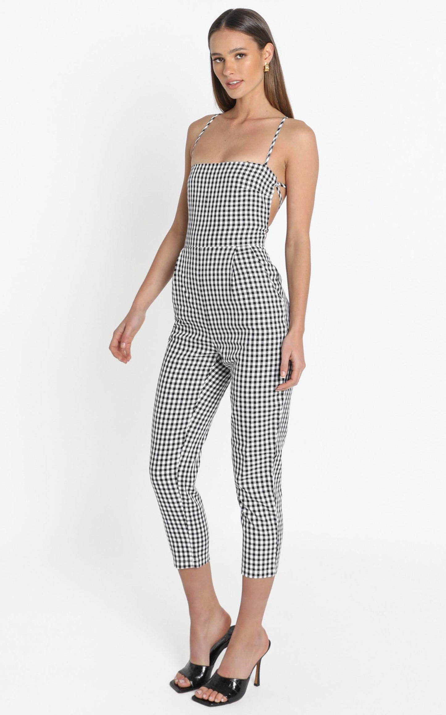 Little Liar Jumpsuit In Black Check