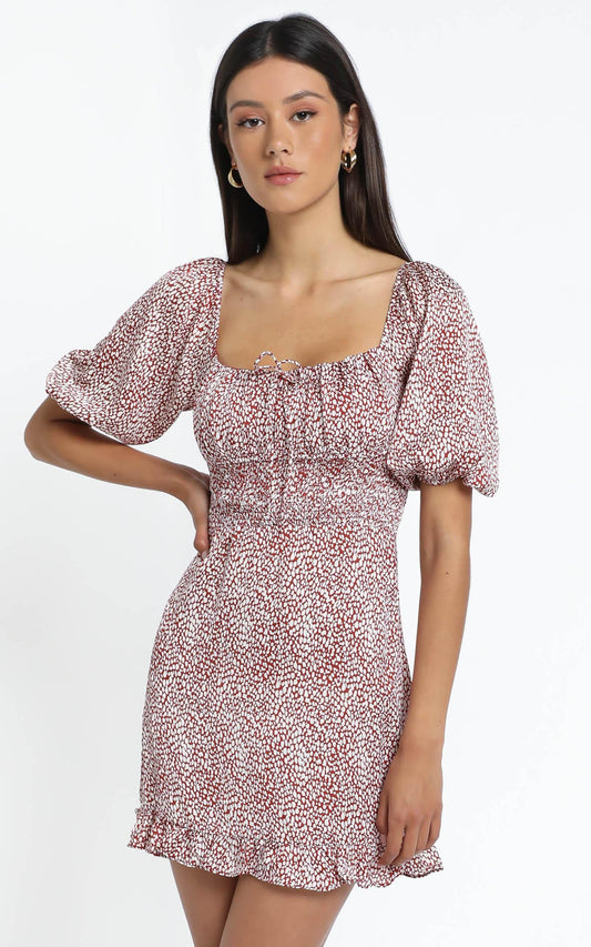 Livia Dress in Red Print
