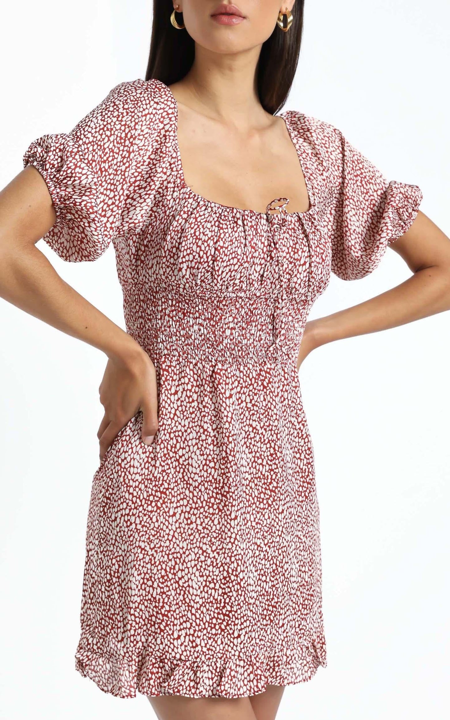 Livia Dress in Red Print
