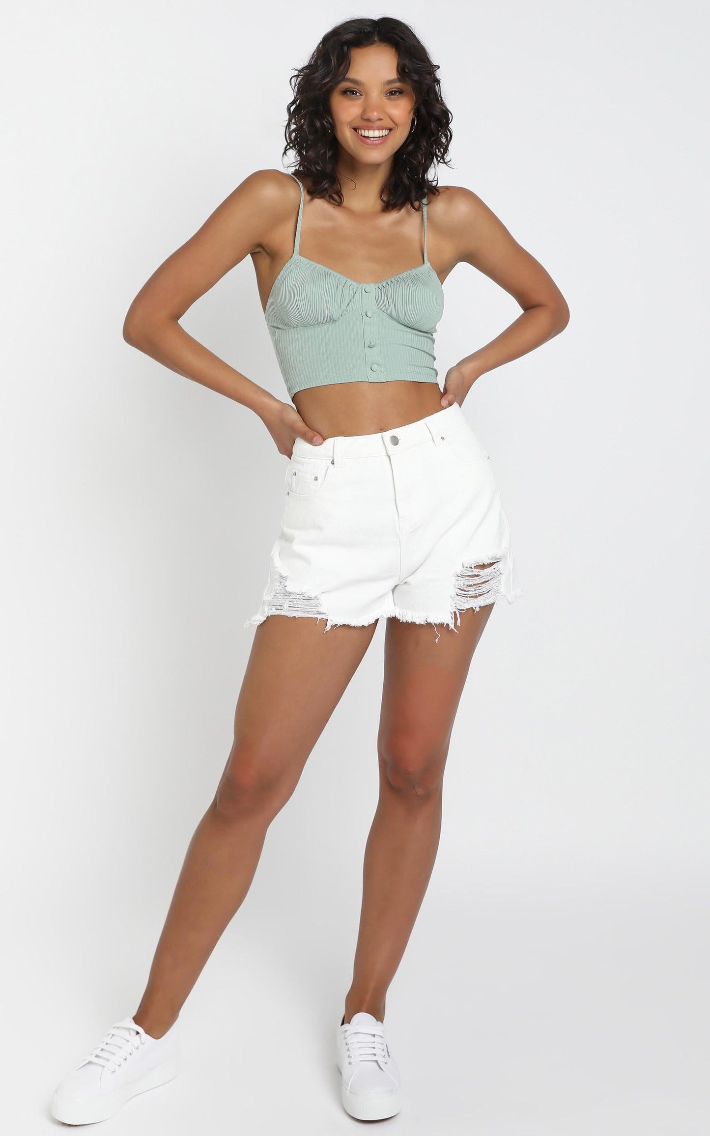 Loco Shorts in White Denim