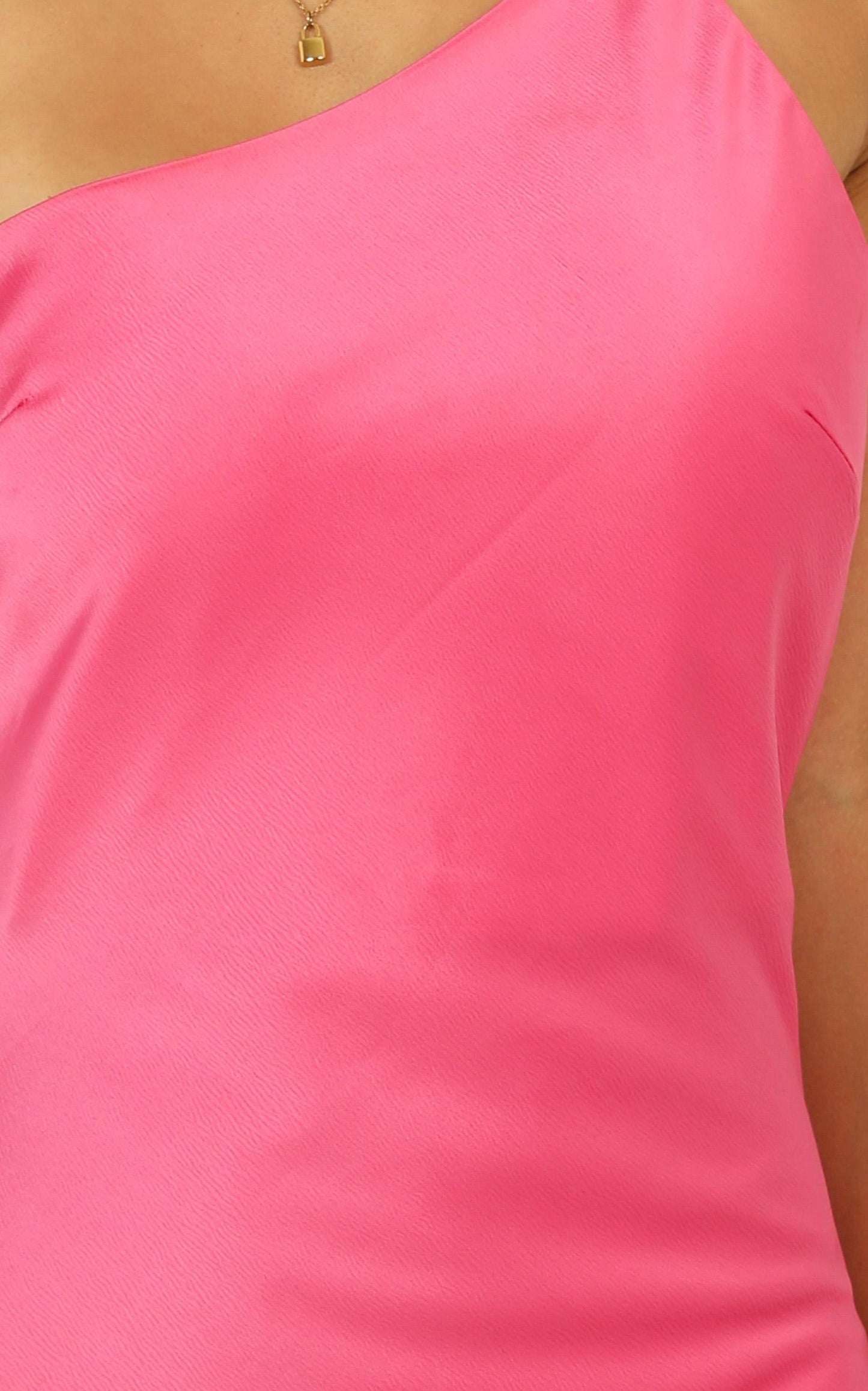 Look Me Up Dress In Hot Pink Satin
