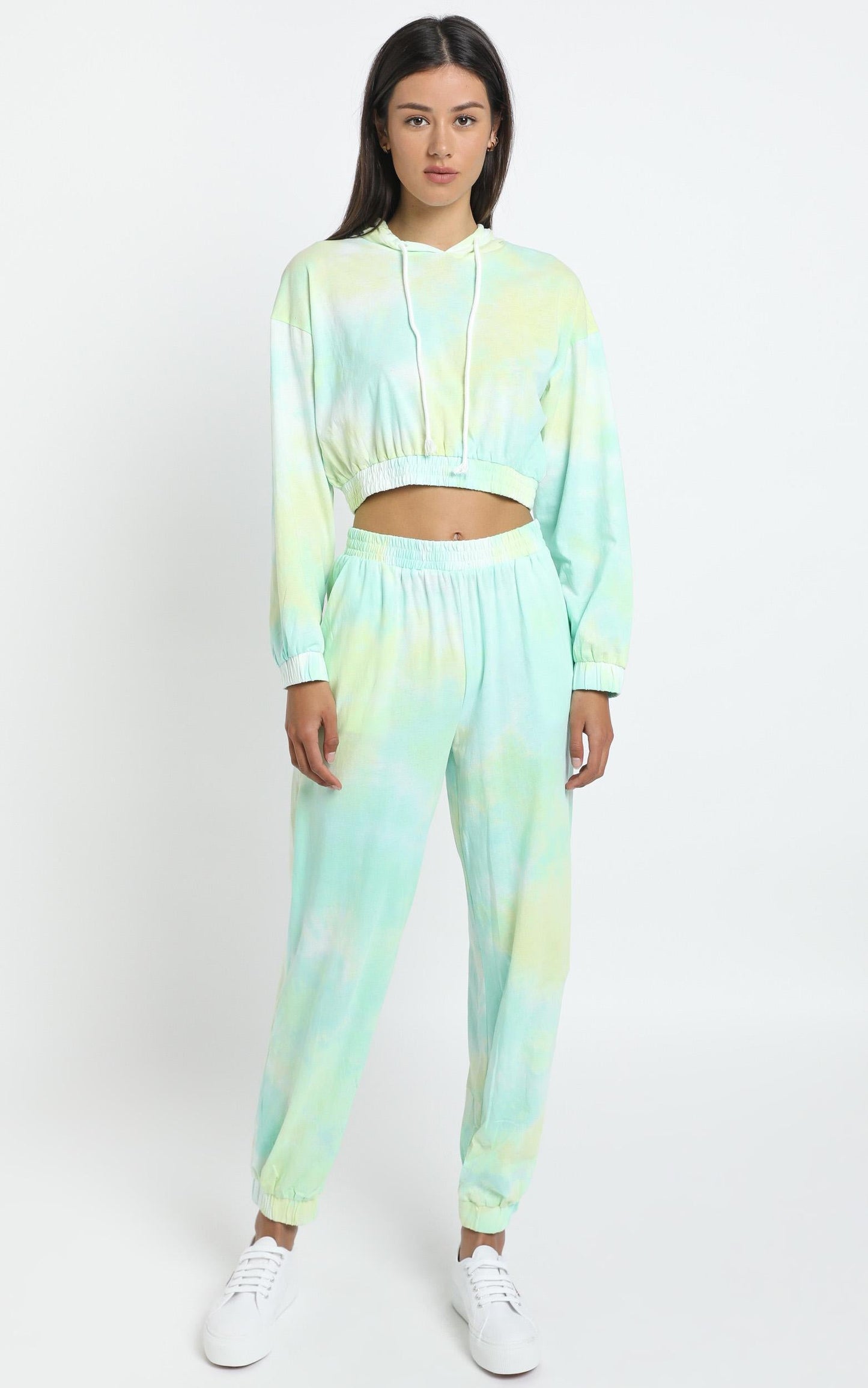 Lopez Two Piece Set in Aqua Tie Dye