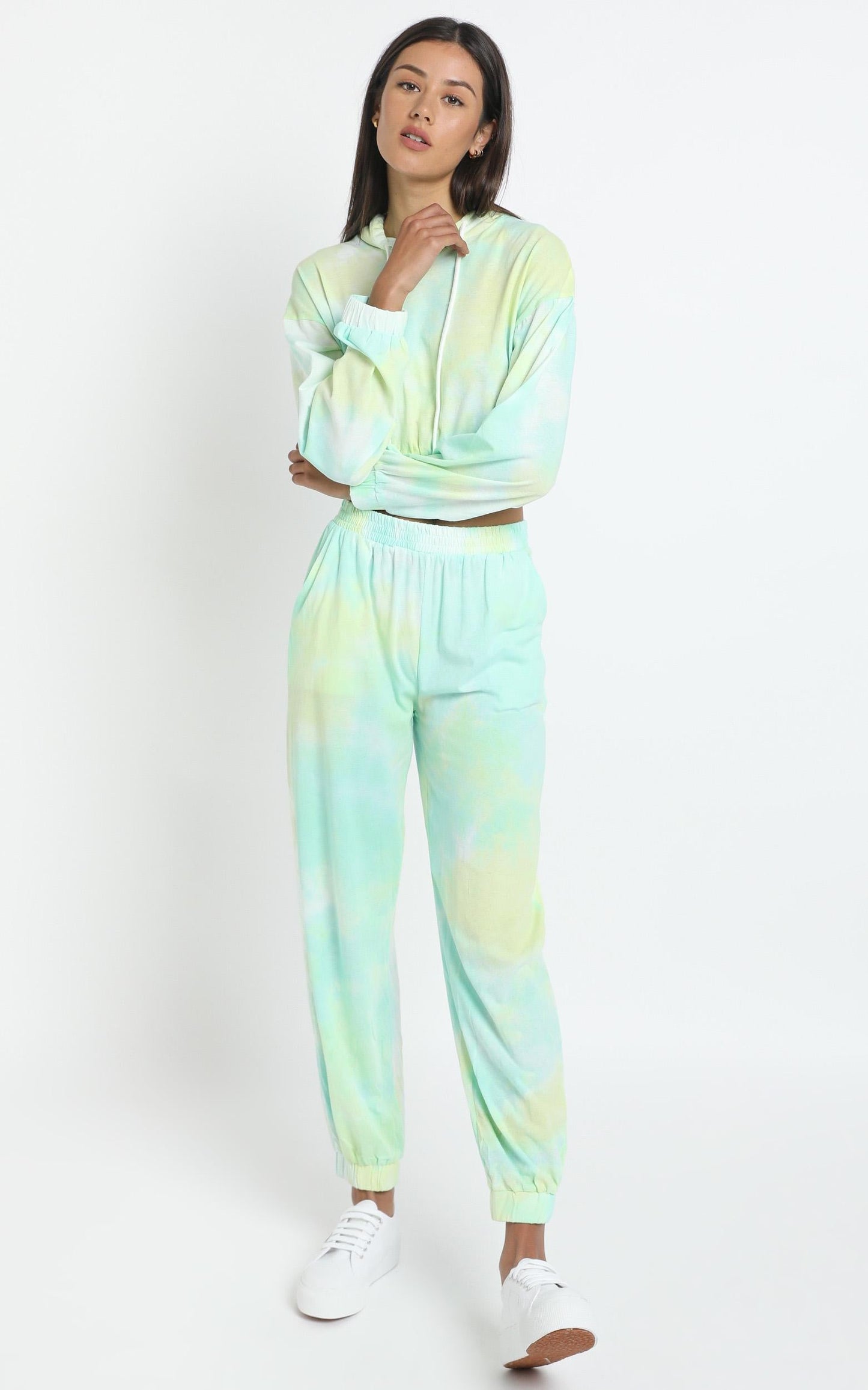 Lopez Two Piece Set in Aqua Tie Dye