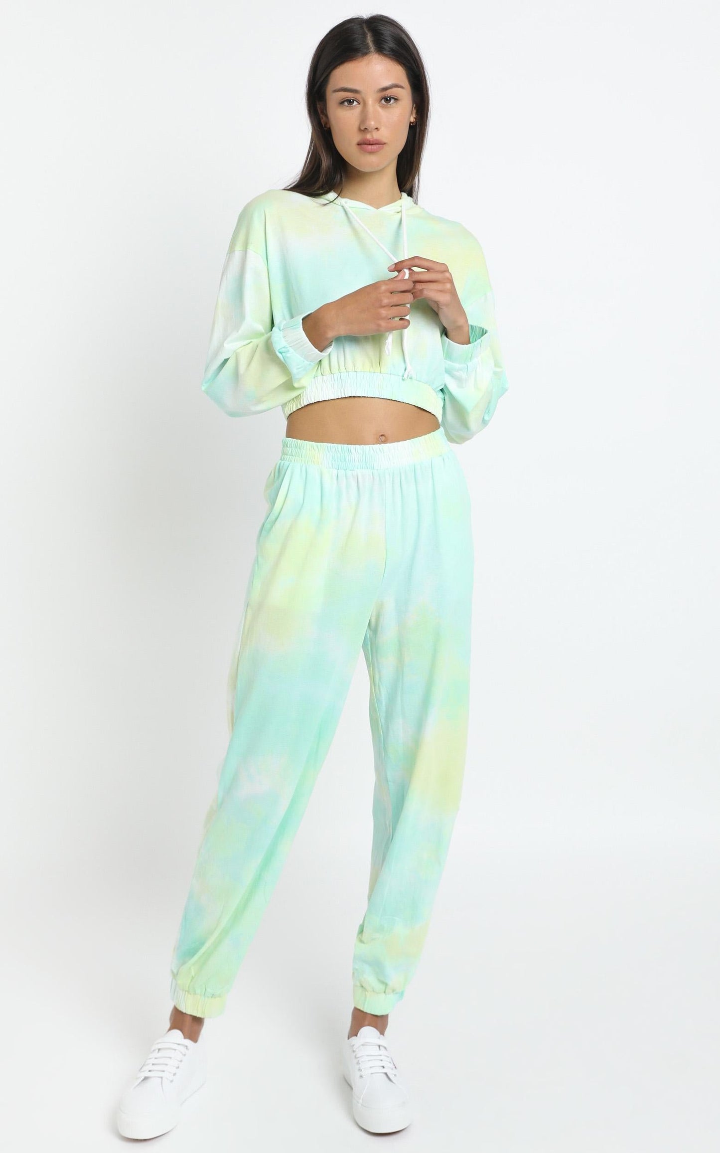 Lopez Two Piece Set in Aqua Tie Dye