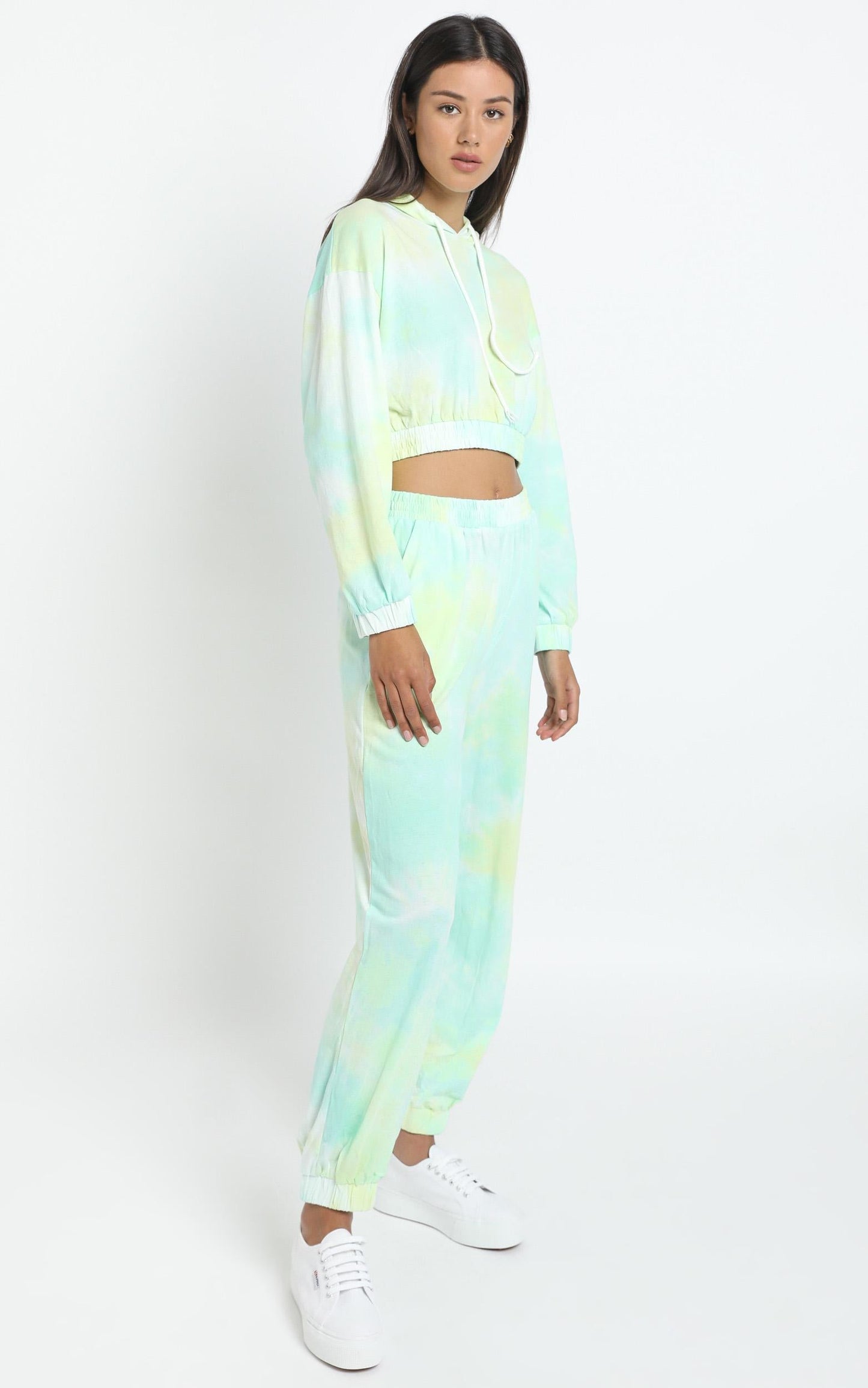 Lopez Two Piece Set in Aqua Tie Dye