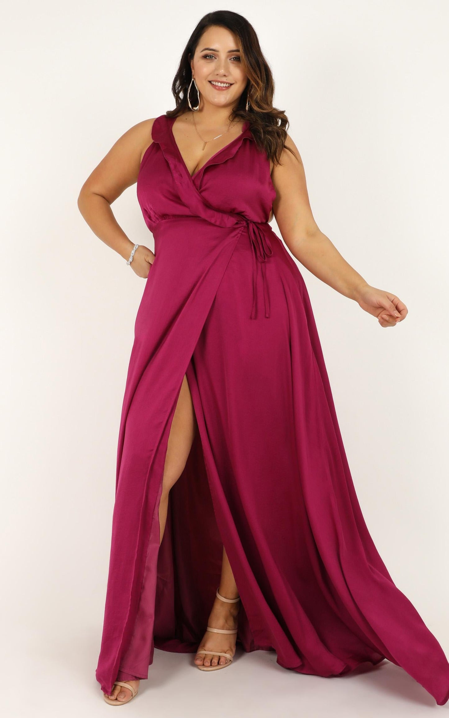 Losing My Edge Dress In Raspberry Satin