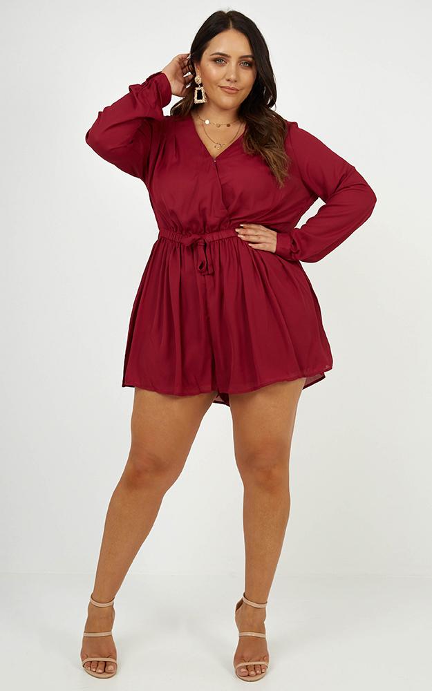 Lost Time Playsuit In Wine