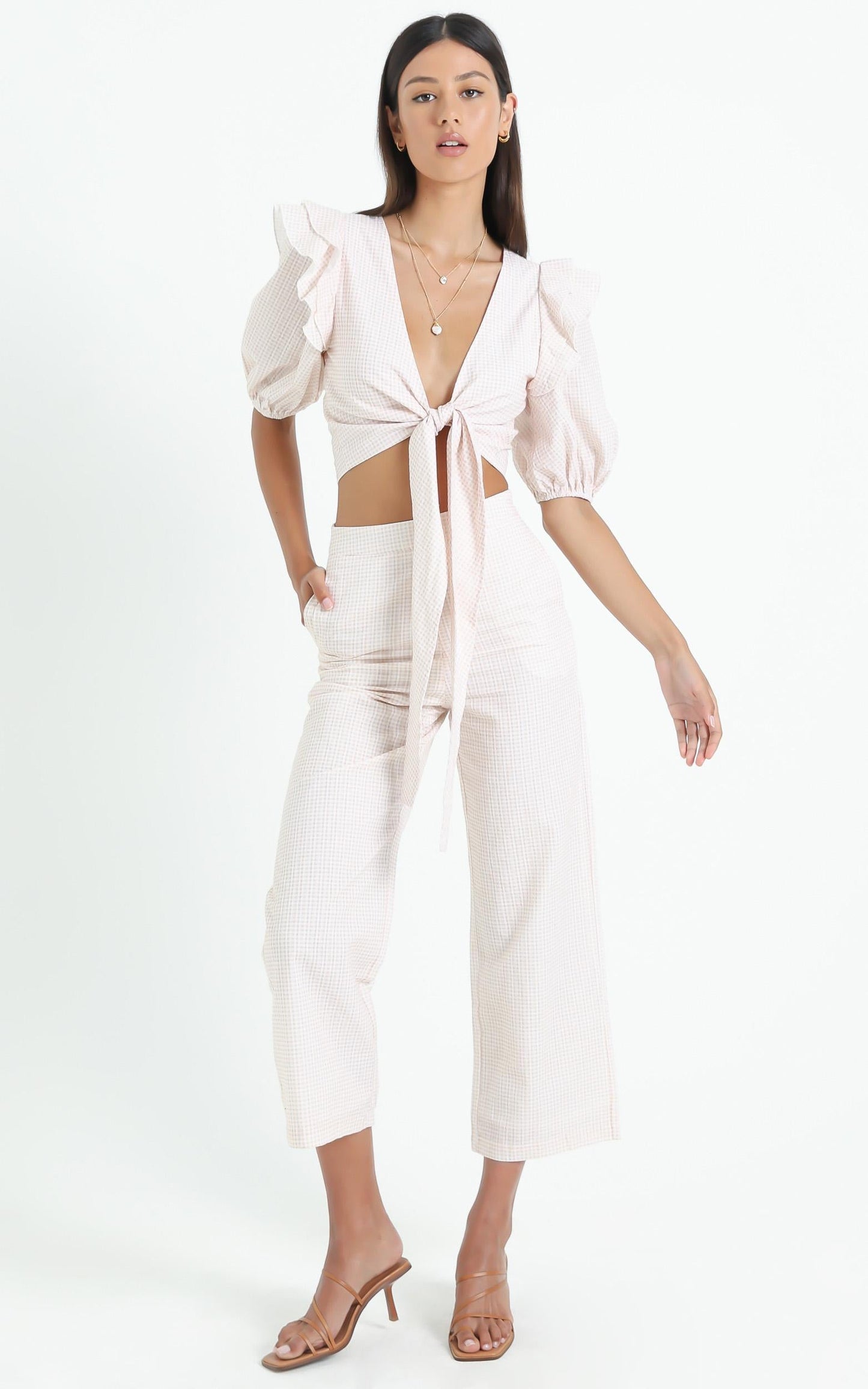 Charlie Holiday - Louie Top in Biscuit Gingham