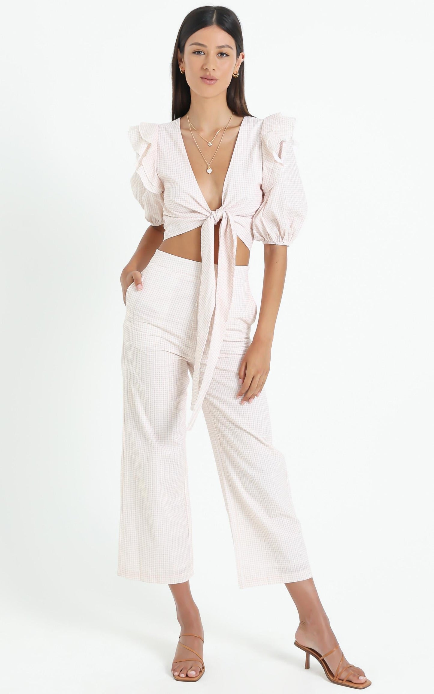 Charlie Holiday - Louie Top in Biscuit Gingham