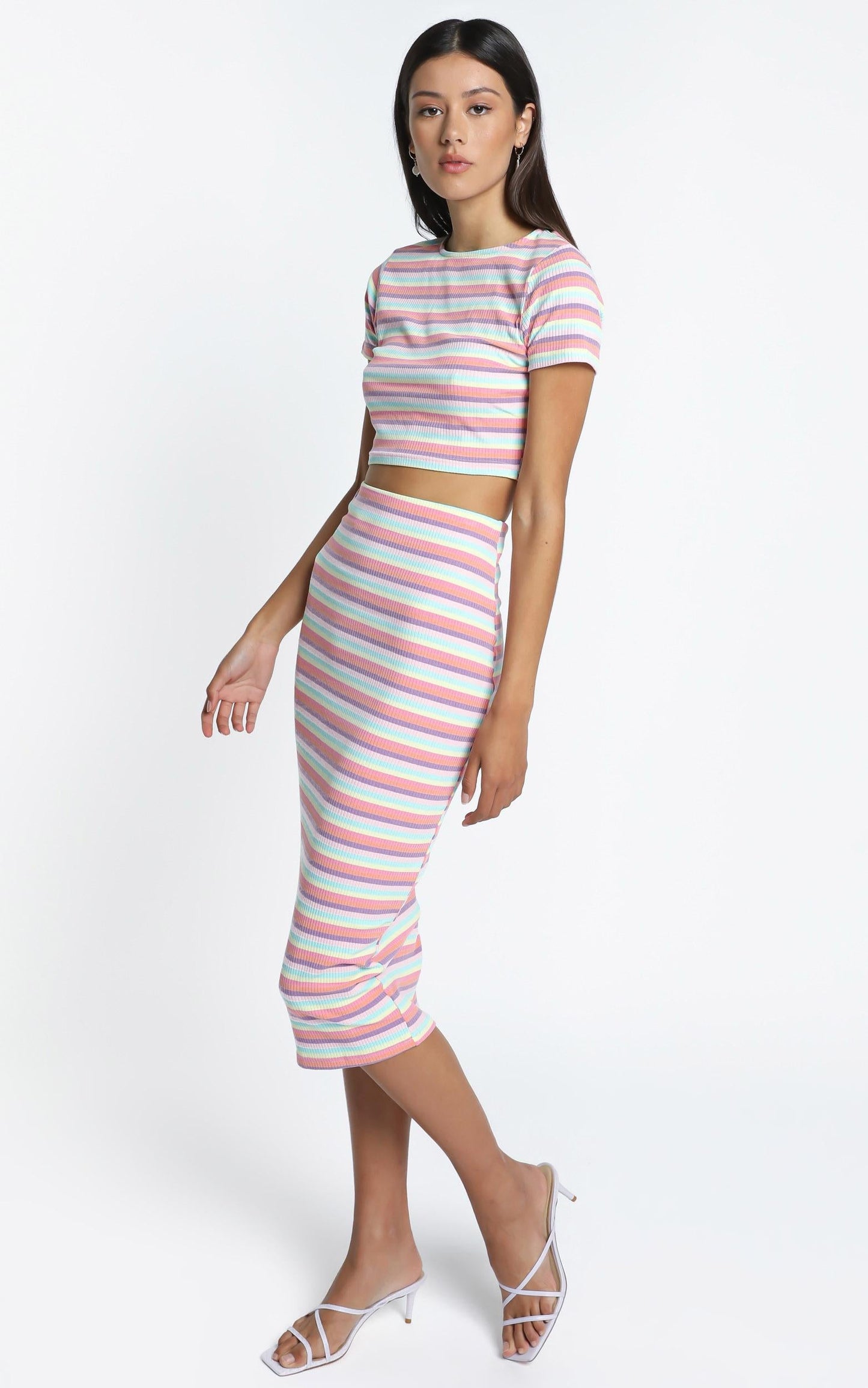 Louisa Two Piece Set in Multi Rib