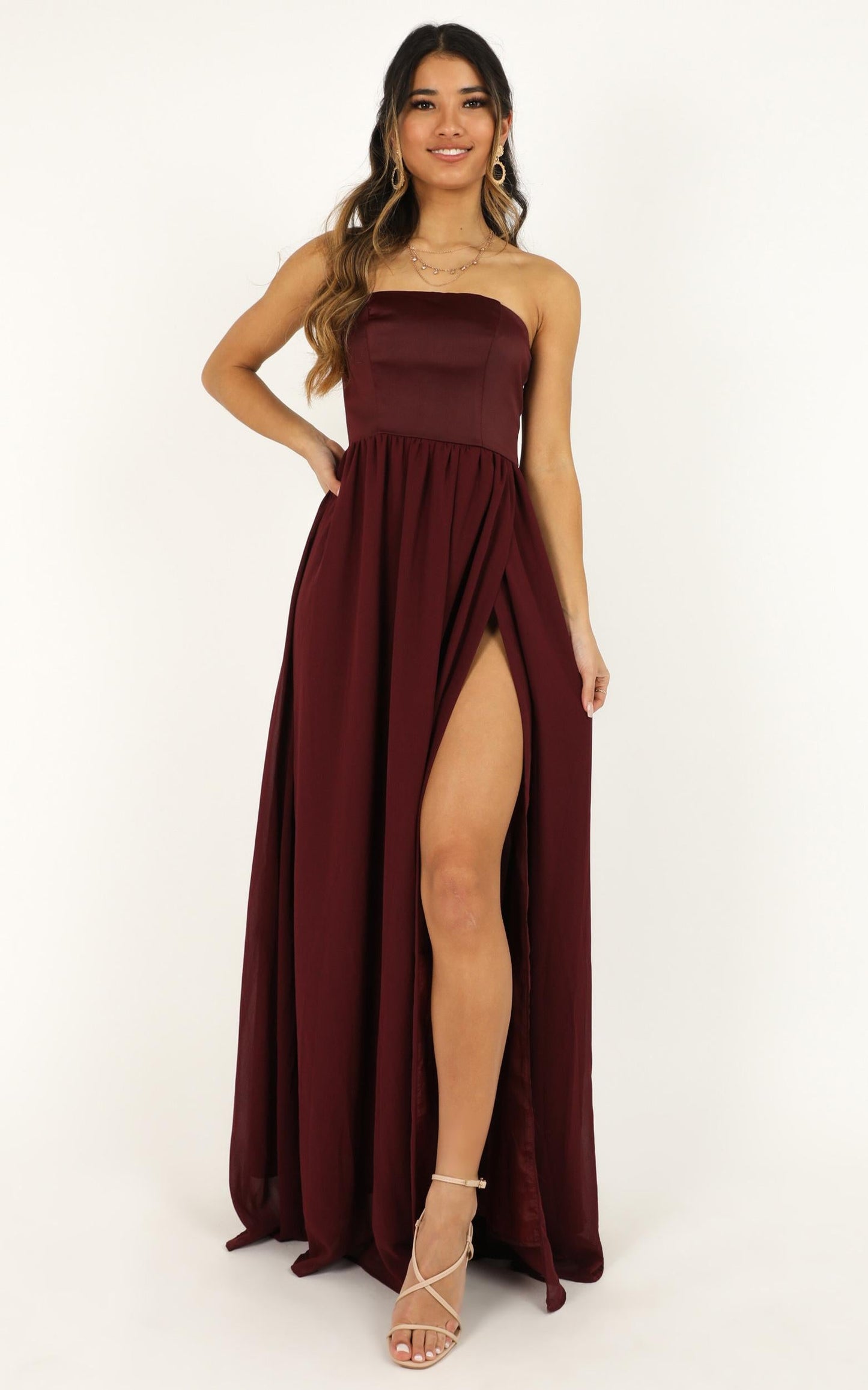 Love Bound Maxi Dress In Wine