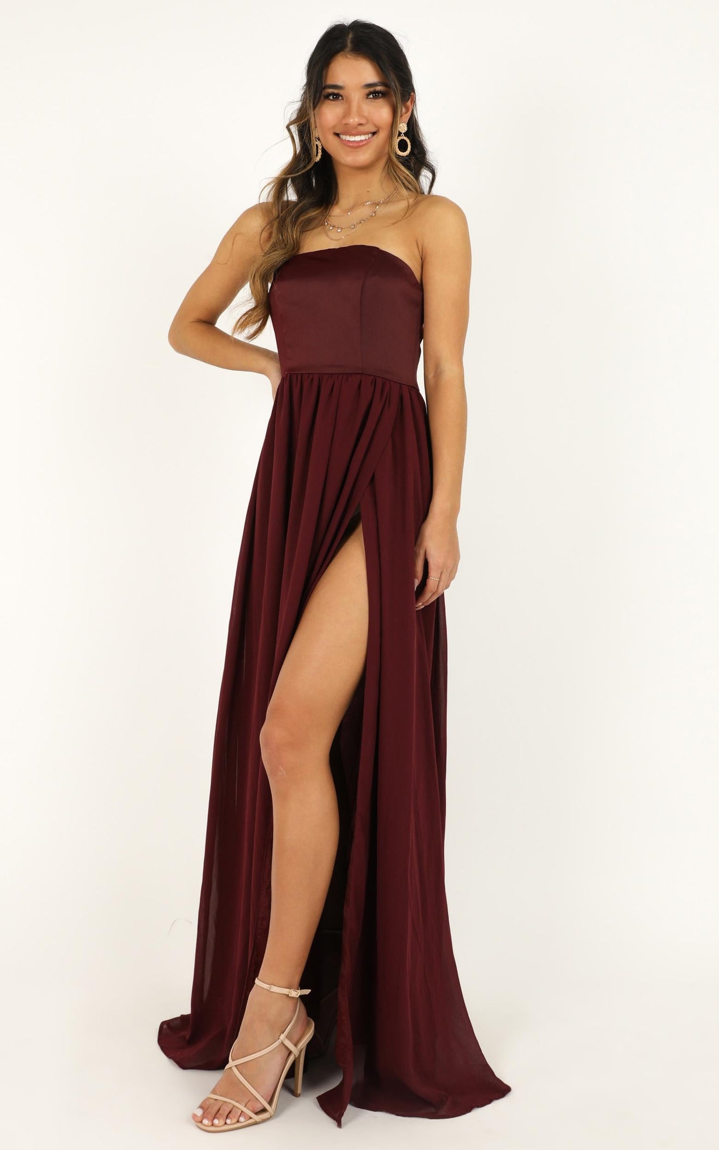 Love Bound Maxi Dress In Wine