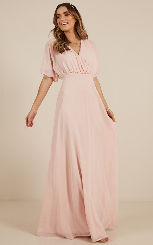 Love Is In The Air Maxi Dress In Blush