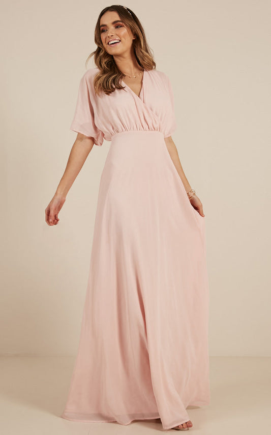 Love Is In The Air Maxi Dress In Blush