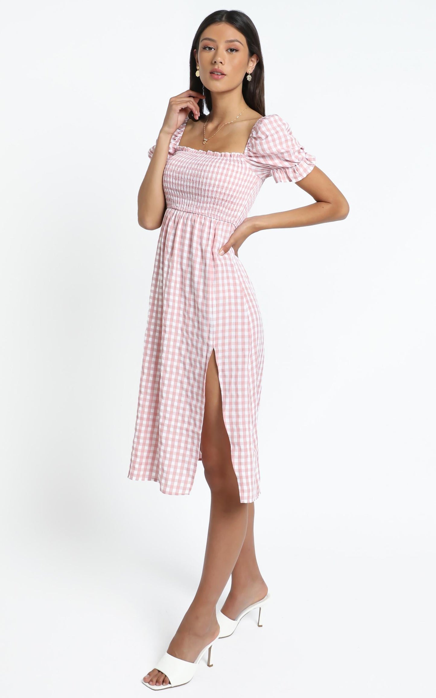 Lowe Dress in Pink Check