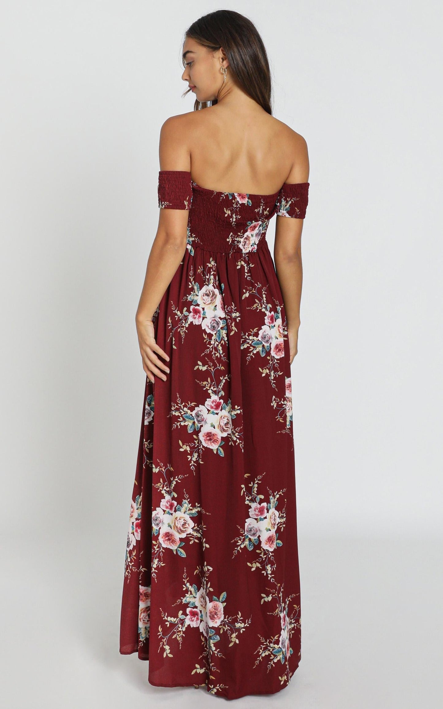 Lovestruck Maxi Dress in Wine Floral