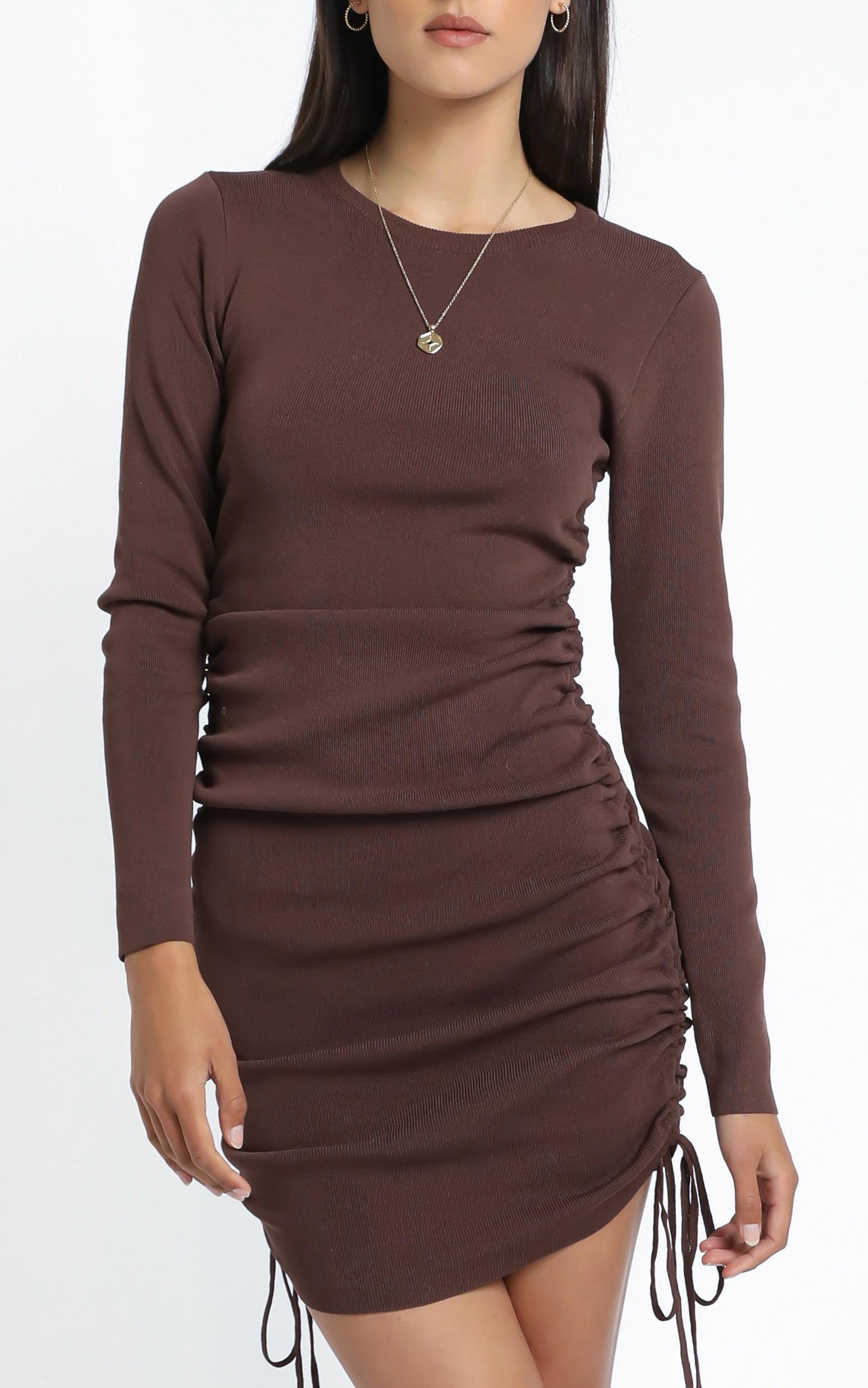 Lioness - Military Minds Long Sleeve Dress in Cocoa