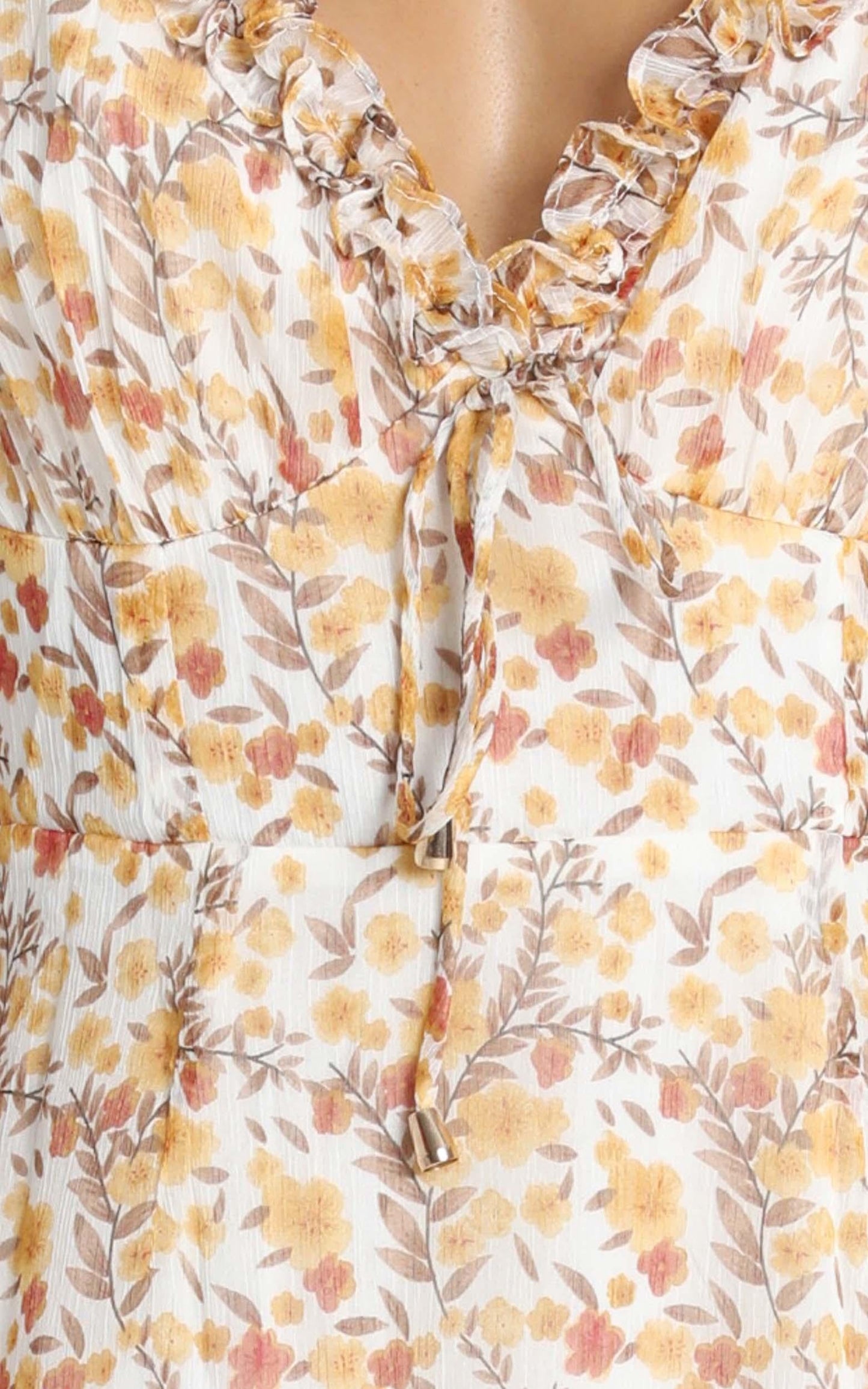 Lucky Eyes Mini Dress in Yellow Floral