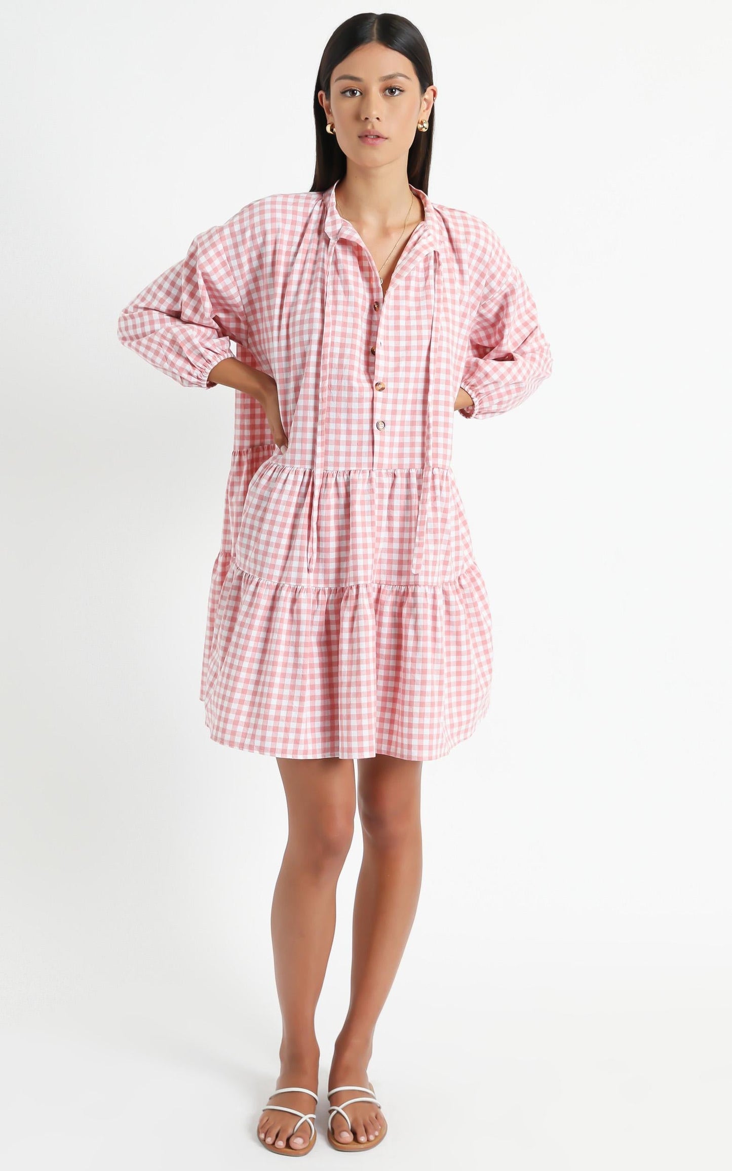 Lullaby Club - Avalon Smock Dress in Candy Gingham