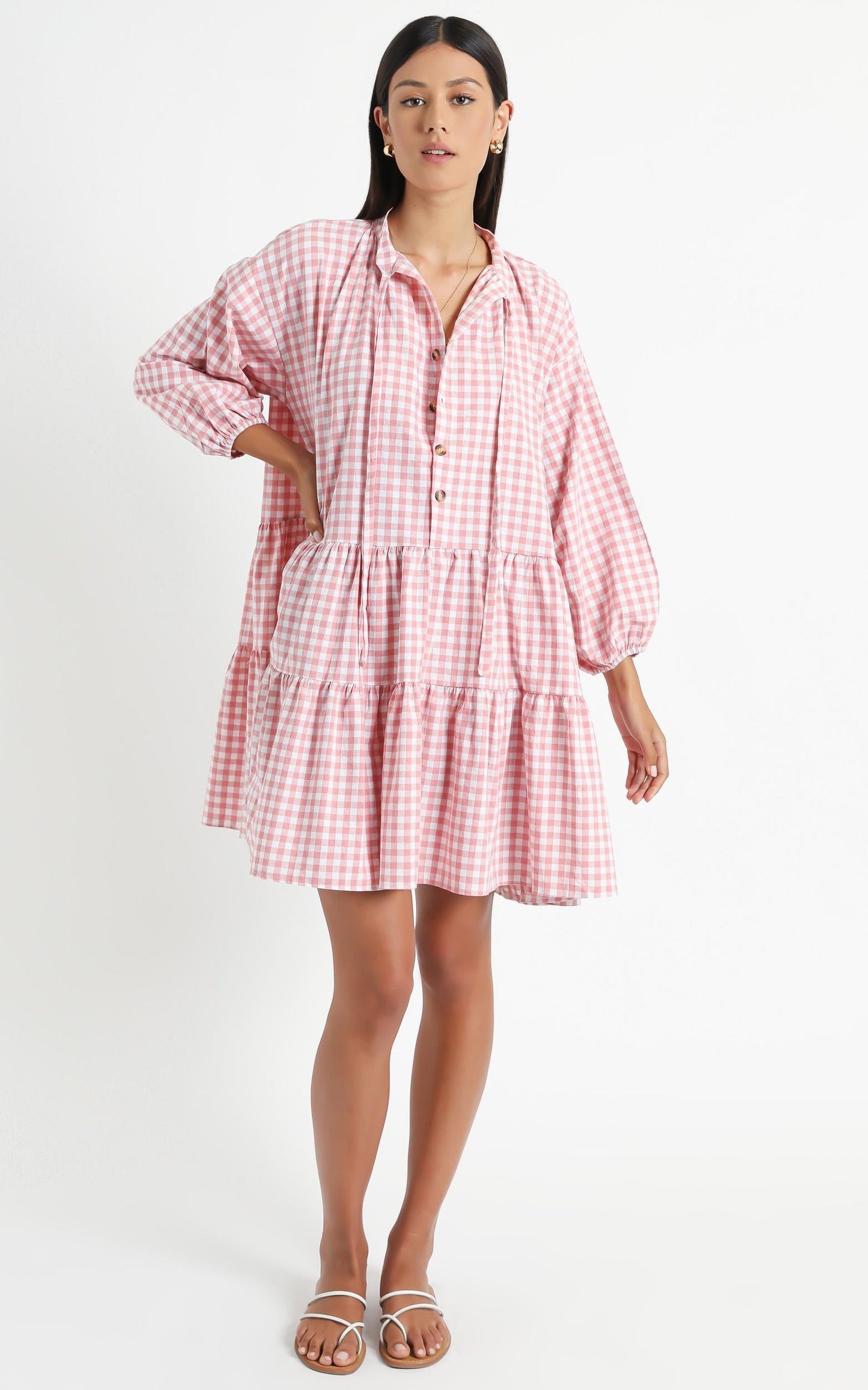 Lullaby Club - Avalon Smock Dress in Candy Gingham