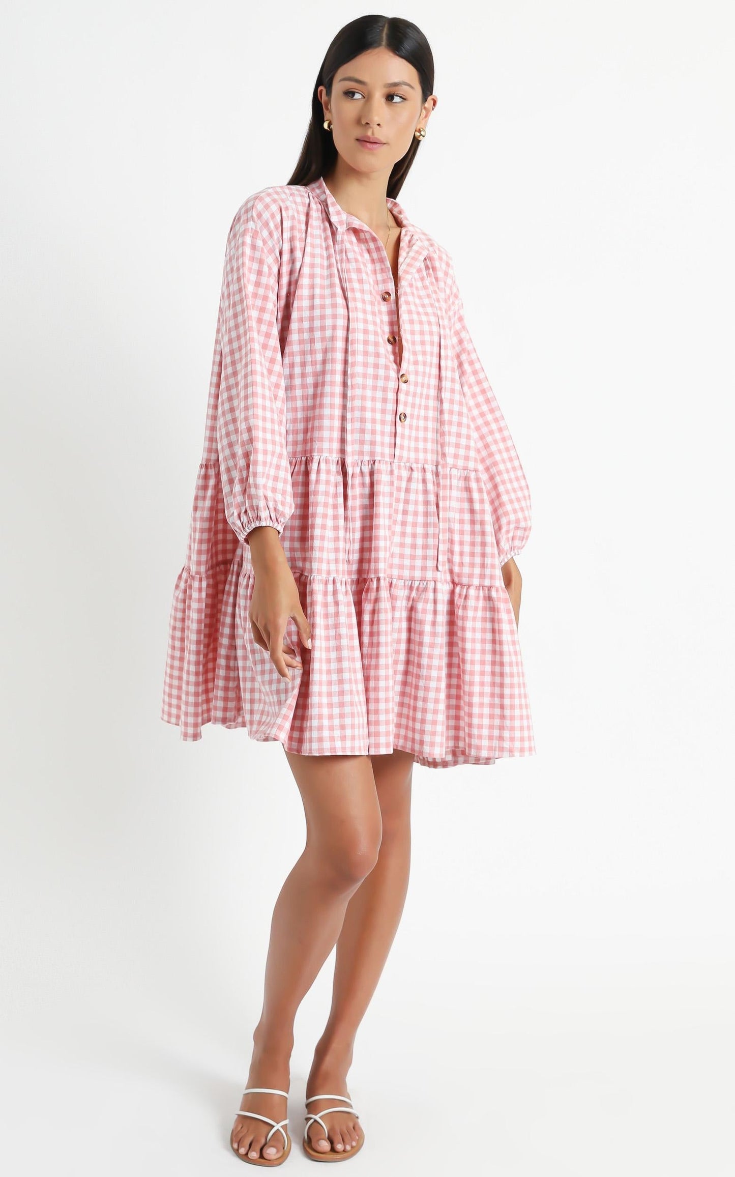 Lullaby Club - Avalon Smock Dress in Candy Gingham