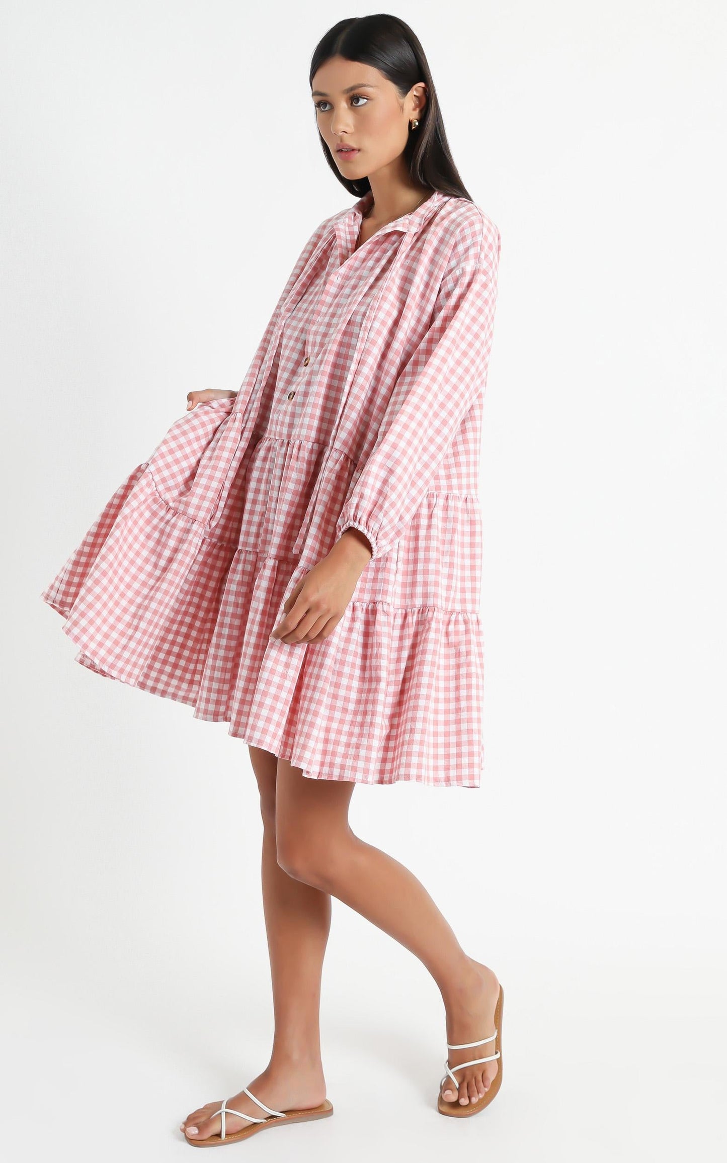 Lullaby Club - Avalon Smock Dress in Candy Gingham