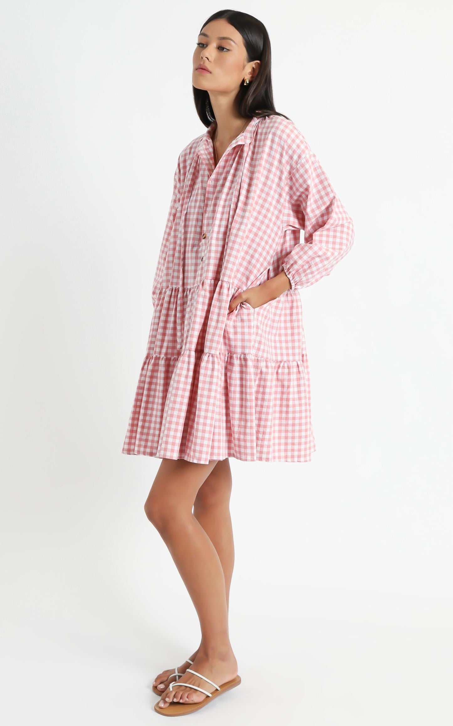 Lullaby Club - Avalon Smock Dress in Candy Gingham