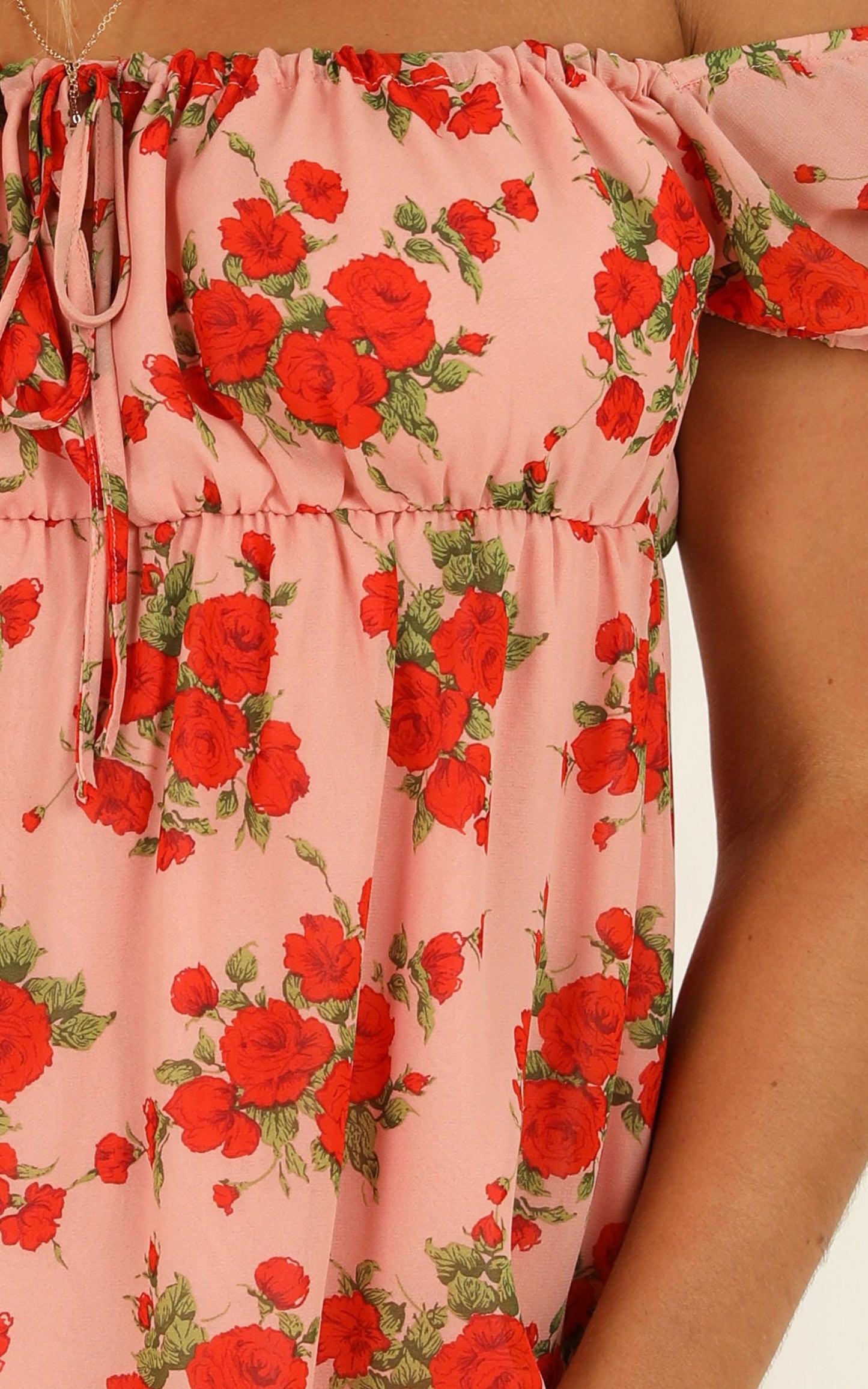 Lunch Date Dress In Peach Floral