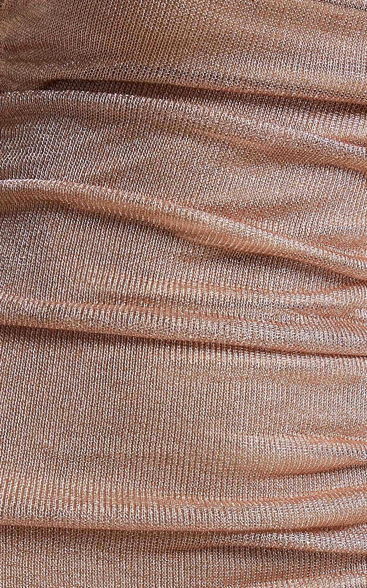 Nellie Midi Dress - Ruched Bodycon Dress in Gold Lurex