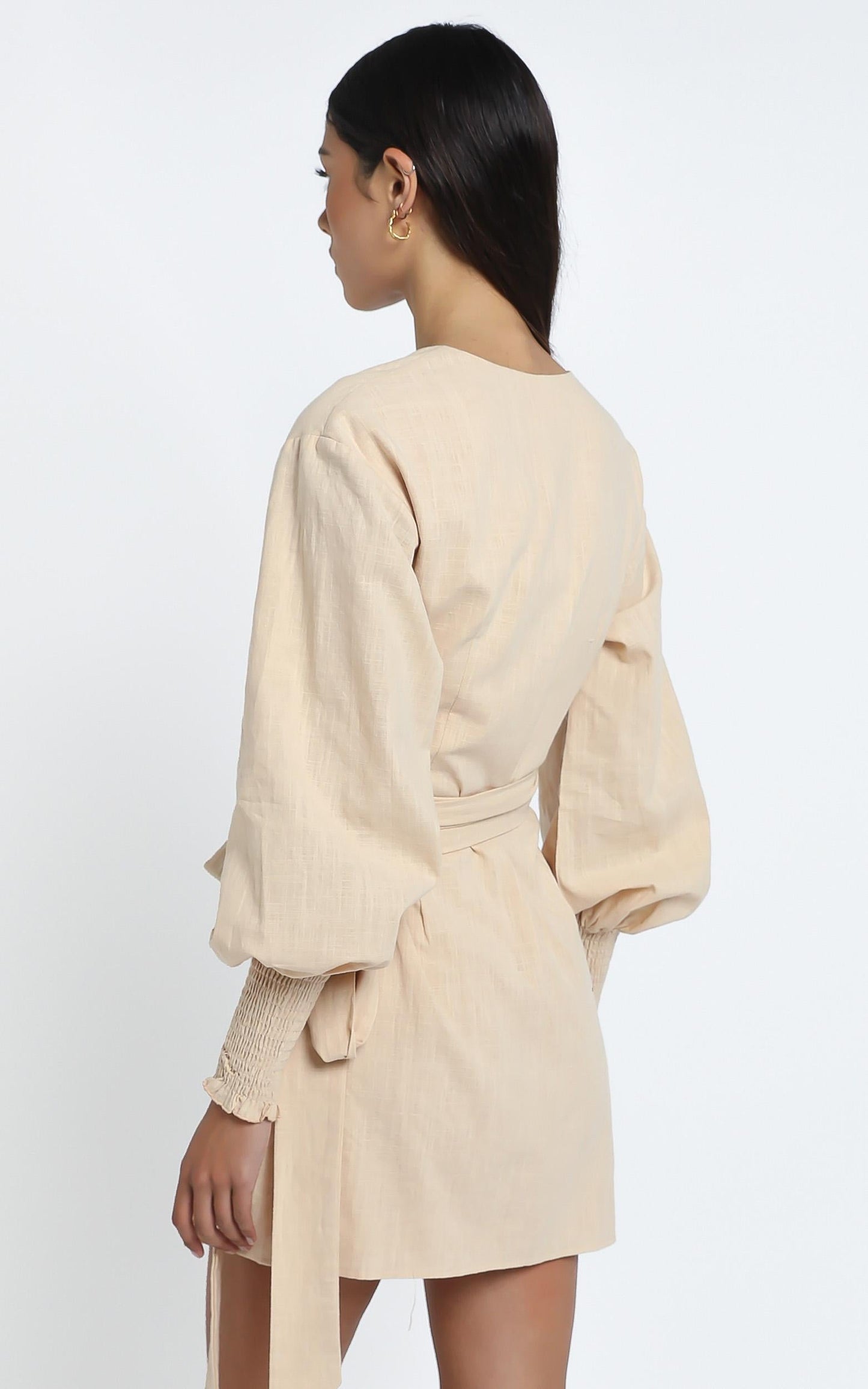 Lurice Dress in Beige Linen Look