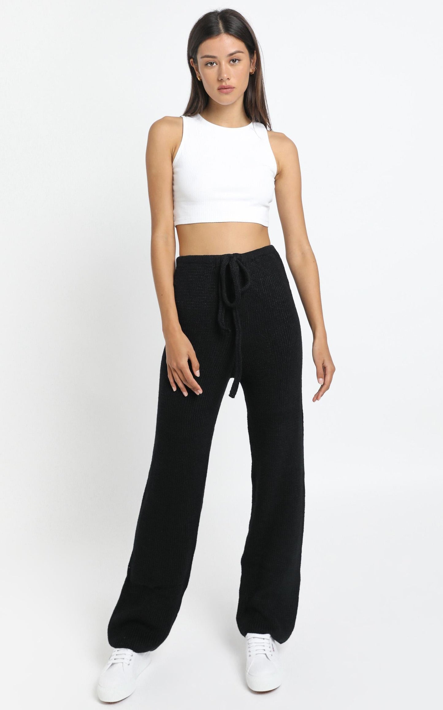 Luxe Lounge Knit Trouser in Black